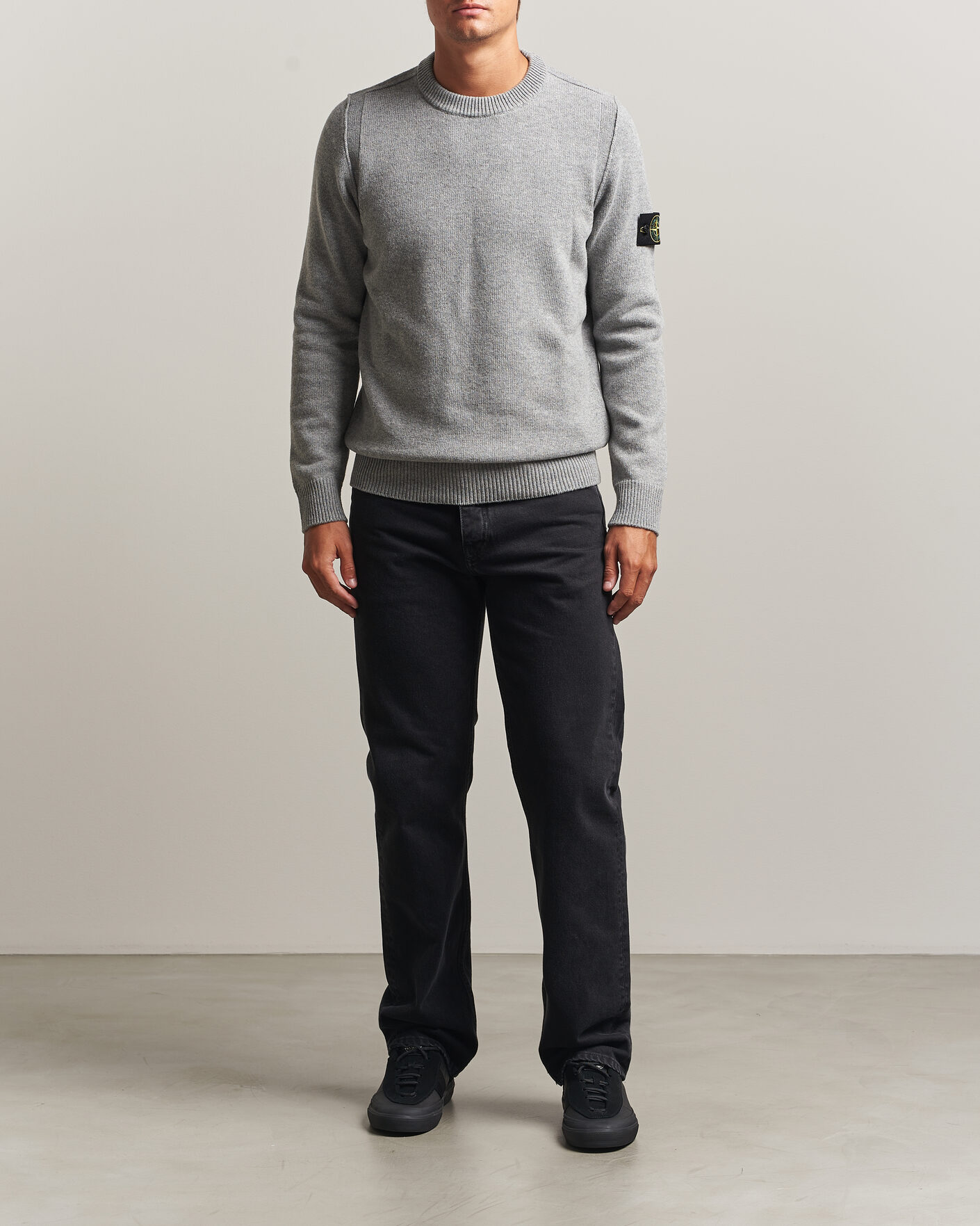 Heren | Truien | Stone Island | Knitted Lambswool Crew Neck Grey Melange