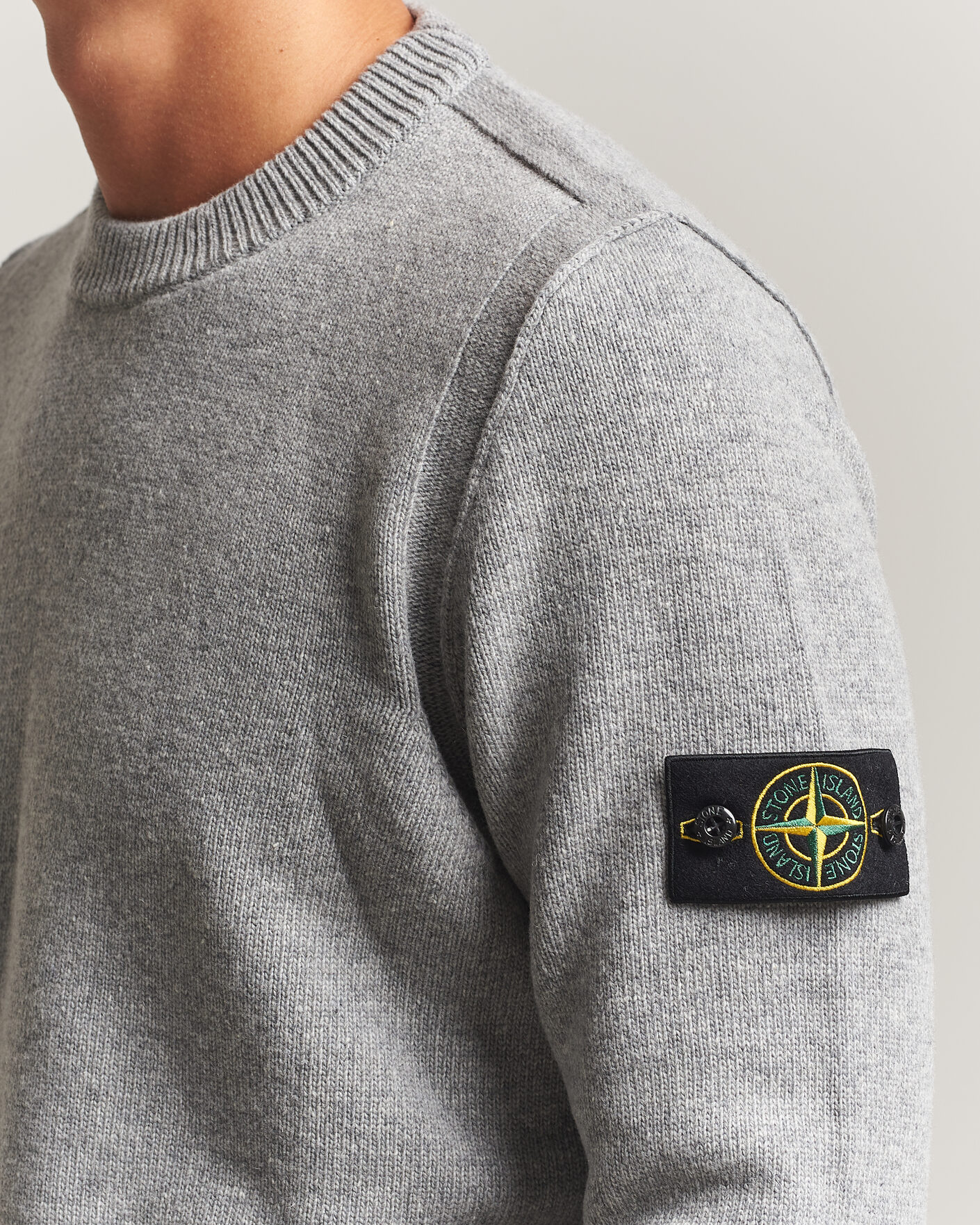 Heren | Truien | Stone Island | Knitted Lambswool Crew Neck Grey Melange