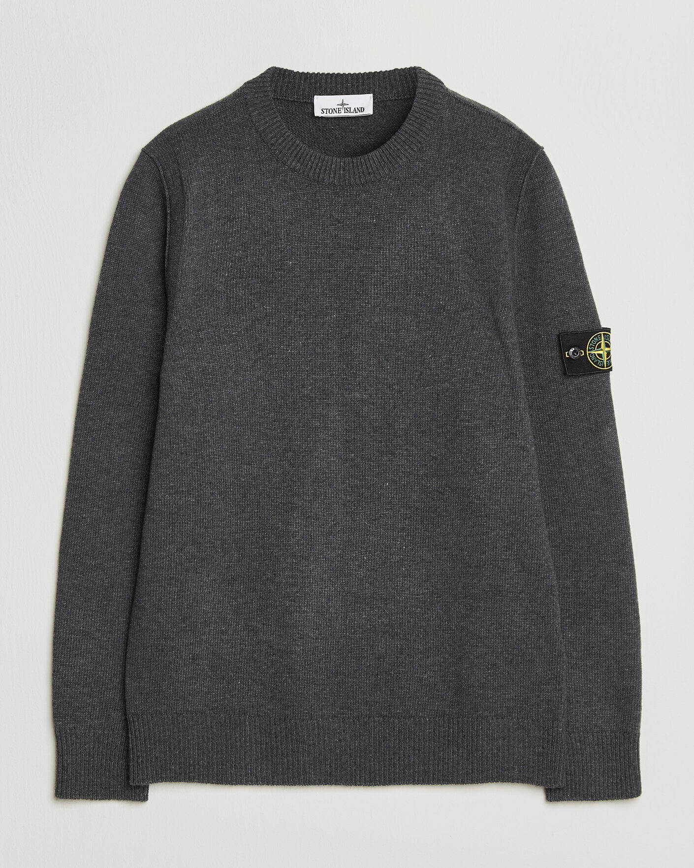 Heren | Truien | Stone Island | Knitted Lambswool Crew Neck Melange Lead
