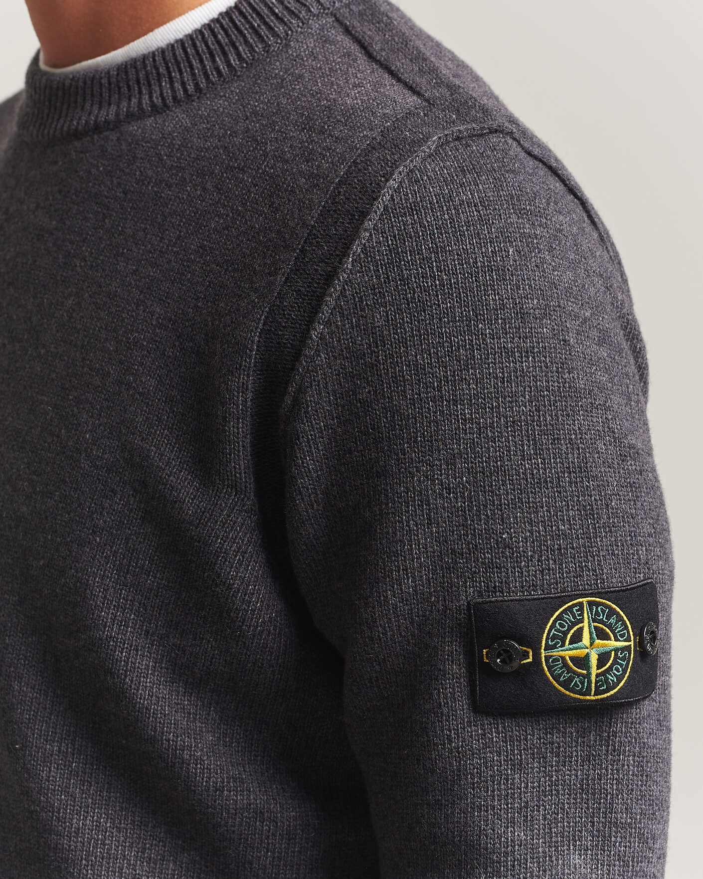 Heren | Truien | Stone Island | Knitted Lambswool Crew Neck Melange Lead