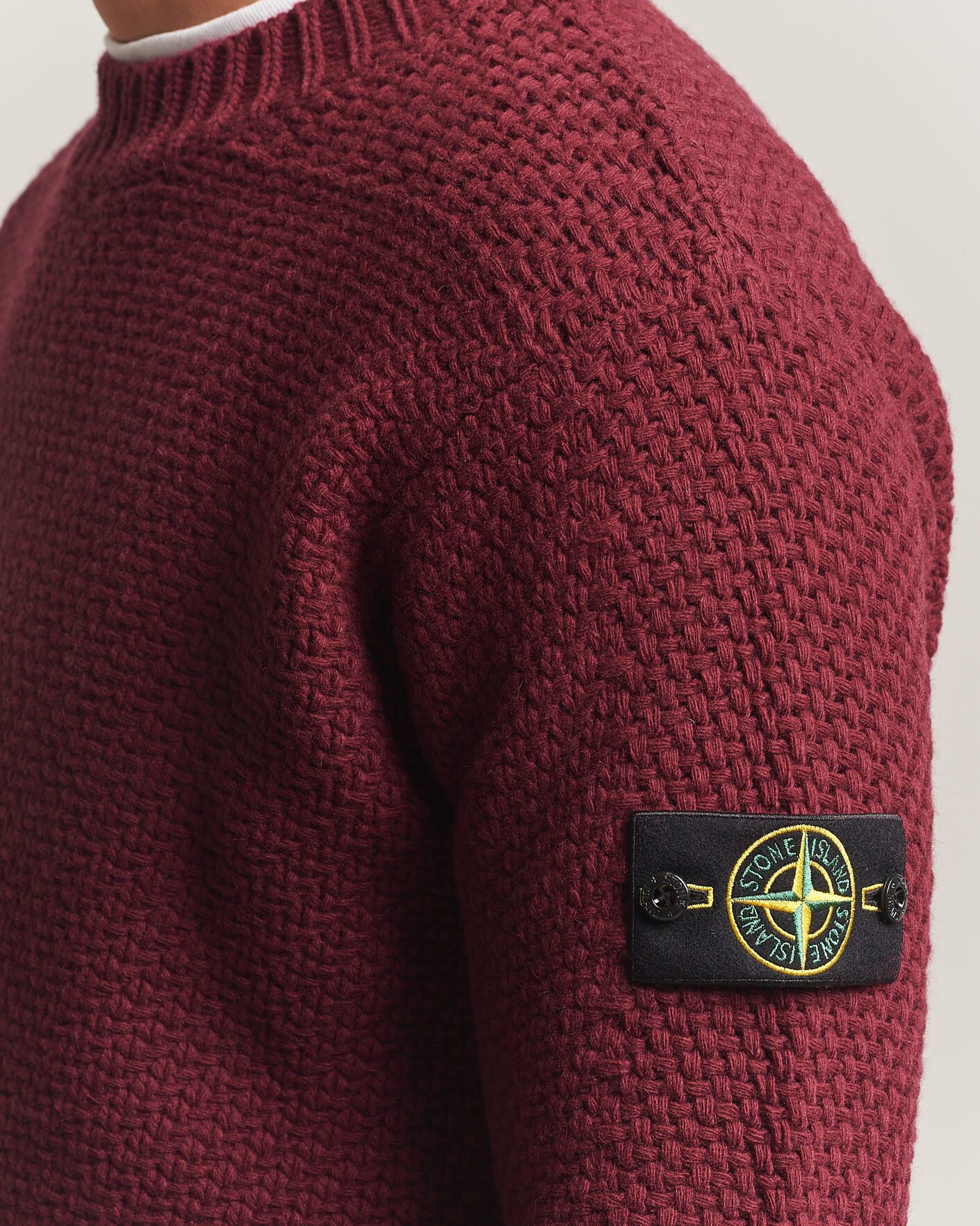 Heren | Truien | Stone Island | Basket Stitch Lambswool Crew Neck Amaranth