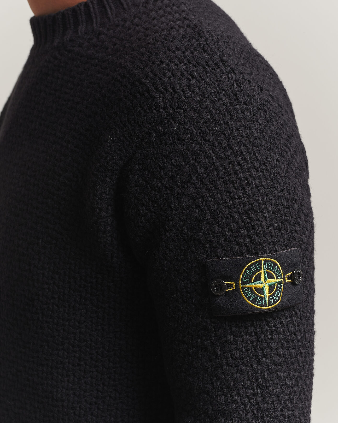 Heren | Truien | Stone Island | Basket Stitch Lambswool Crew Neck Black