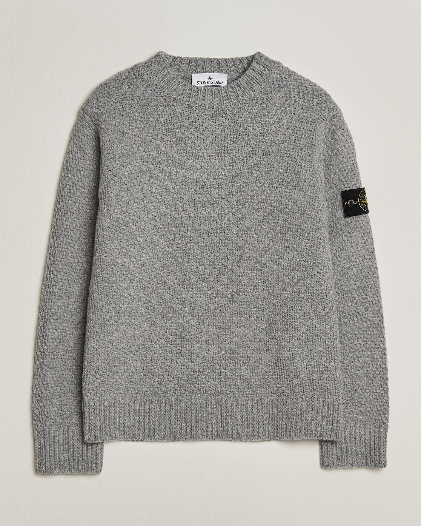 Heren | Truien | Stone Island | Basket Stitch Lambswool Crew Neck Grey Melange