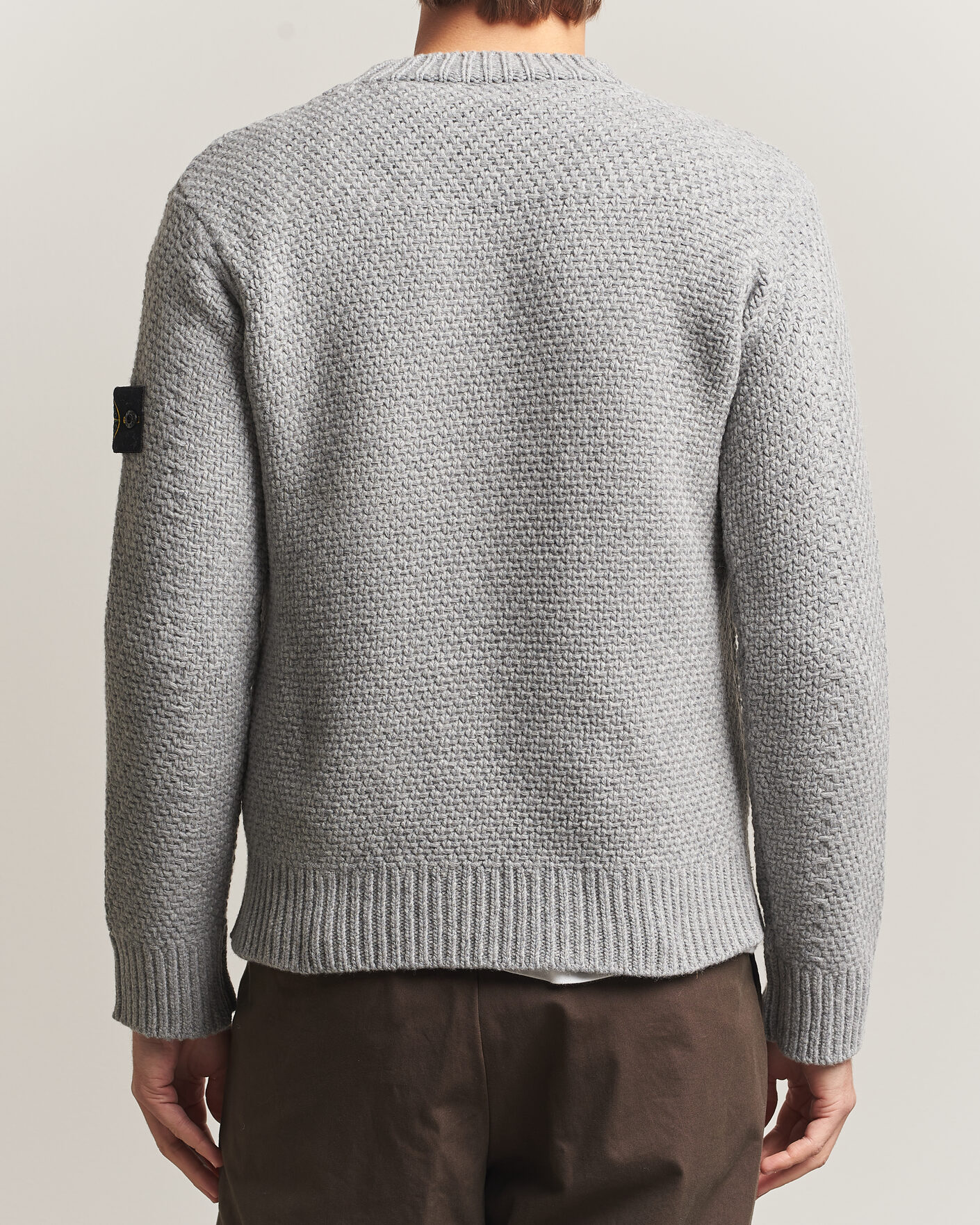 Heren | Truien | Stone Island | Basket Stitch Lambswool Crew Neck Grey Melange