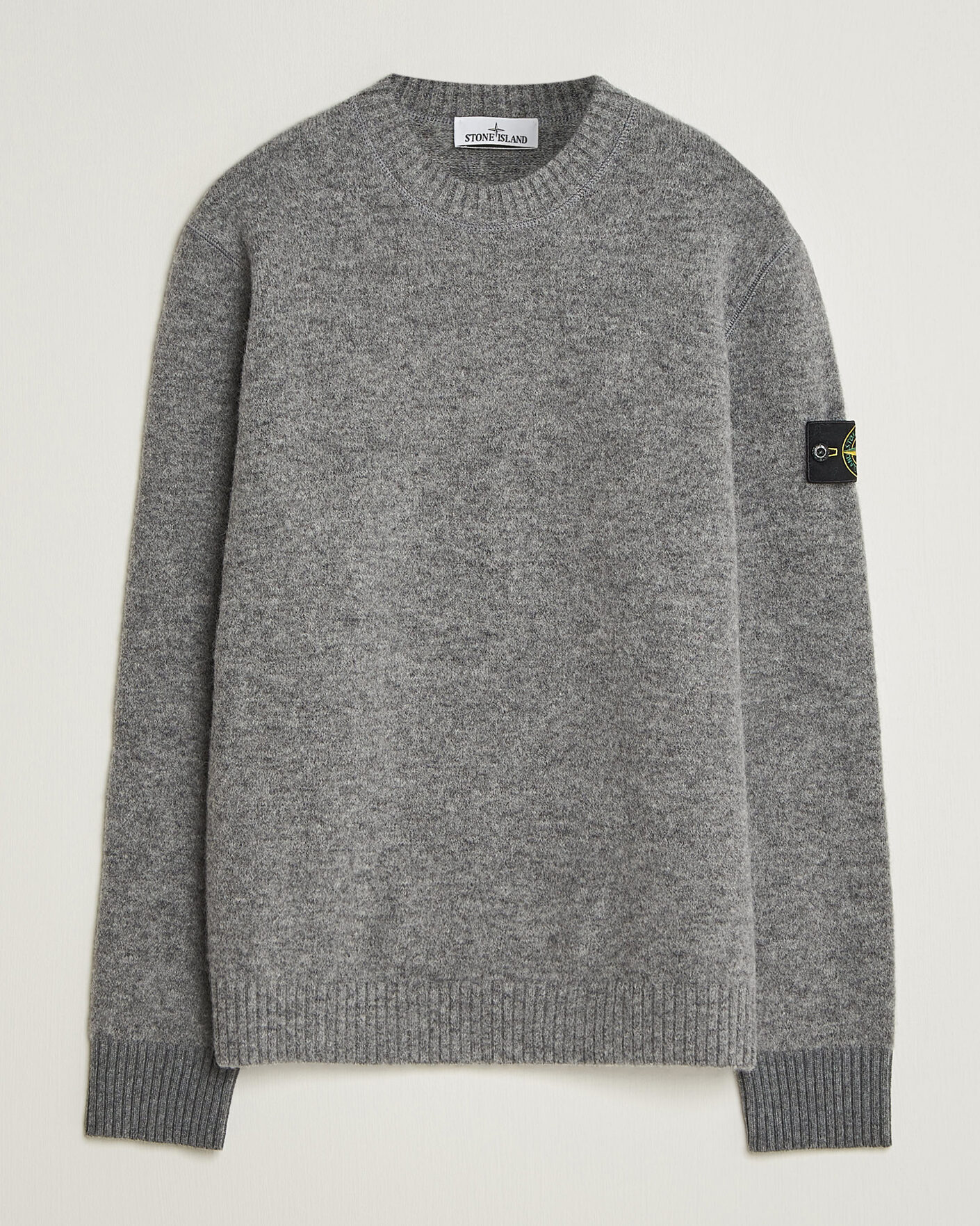 Heren | Truien | Stone Island | Baby Alpaca Blend Contrast Crew Grey Melange