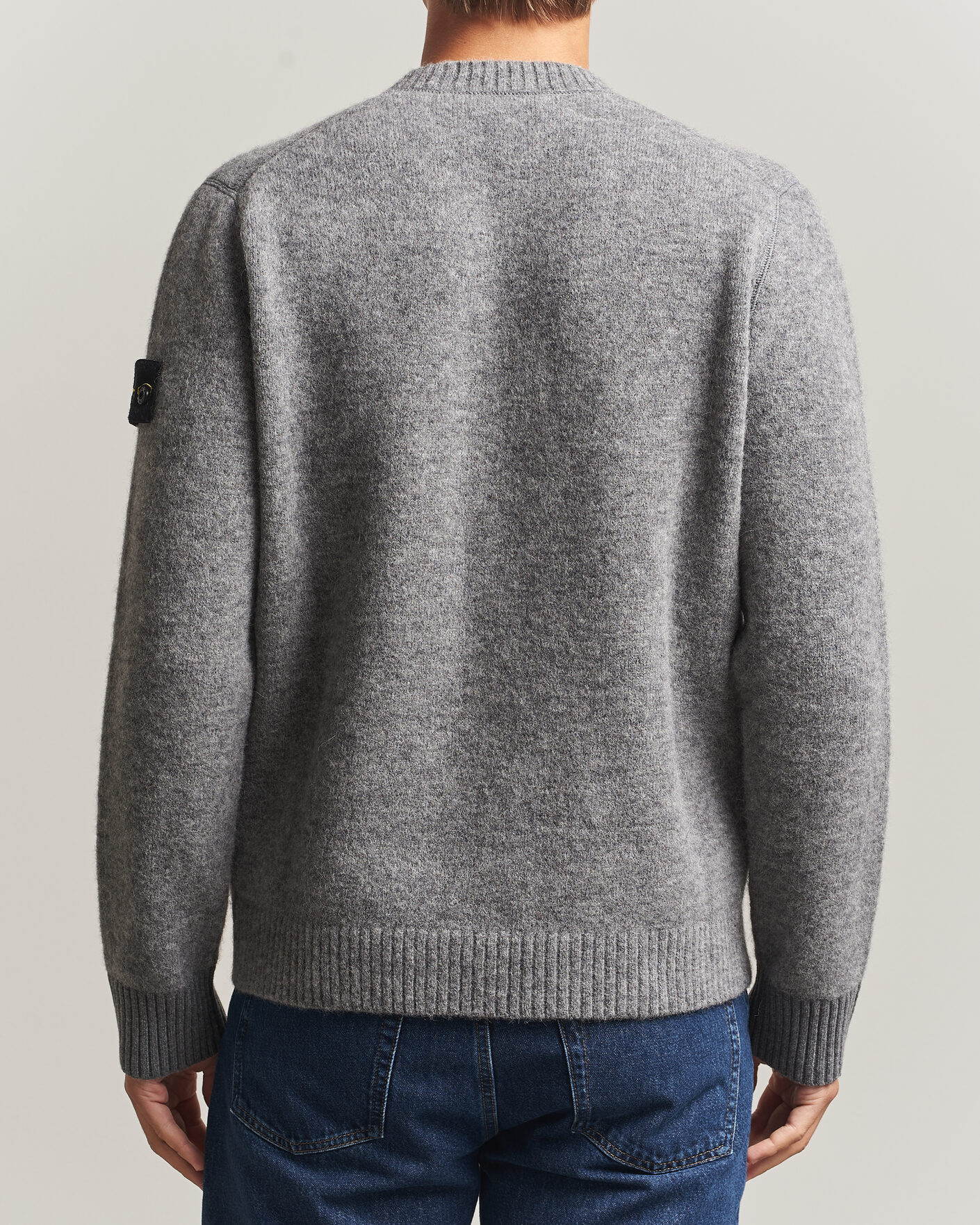 Heren | Truien | Stone Island | Baby Alpaca Blend Contrast Crew Grey Melange