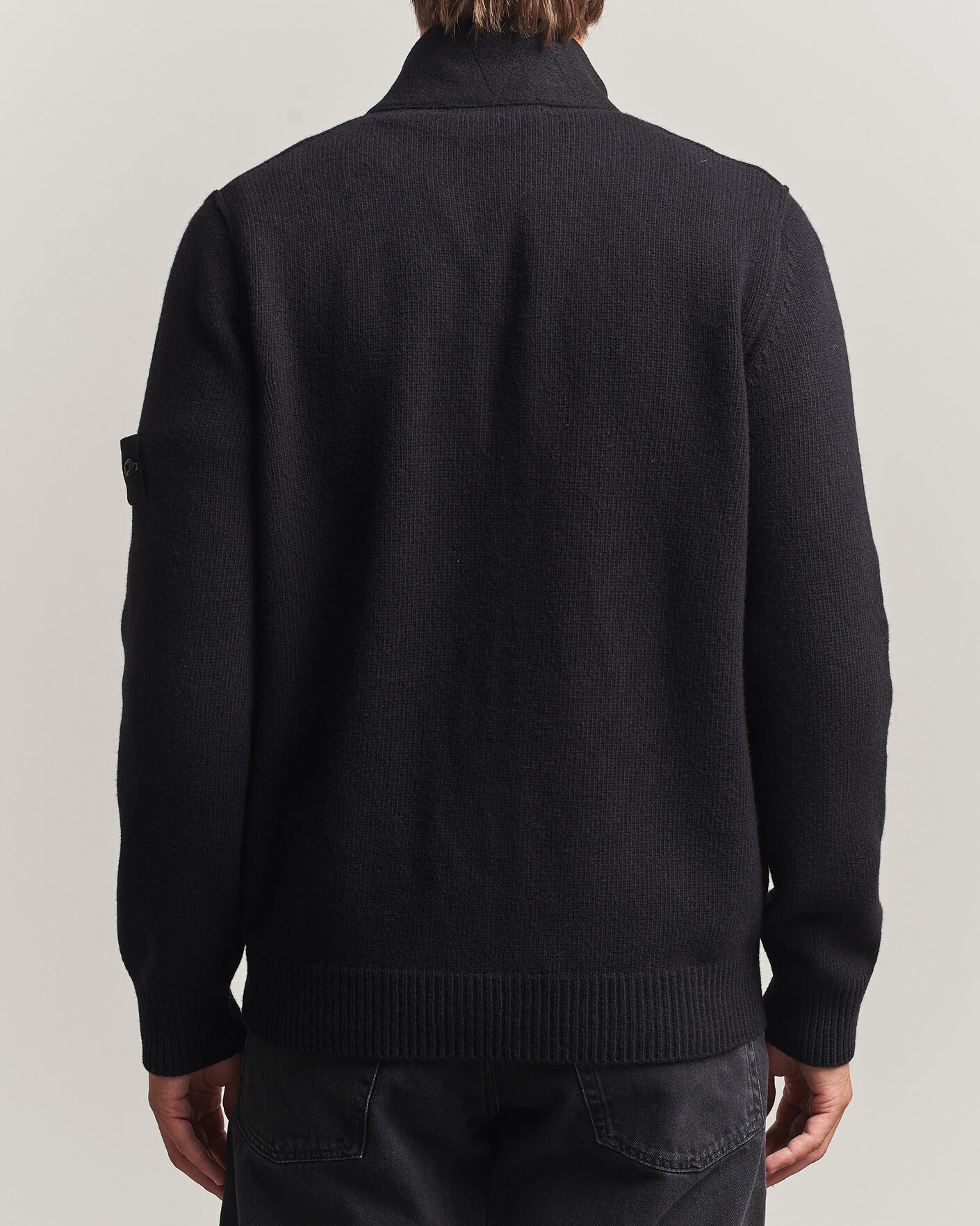 Heren | Truien | Stone Island | Knitted Lambswool Zip Button Cardigan Black