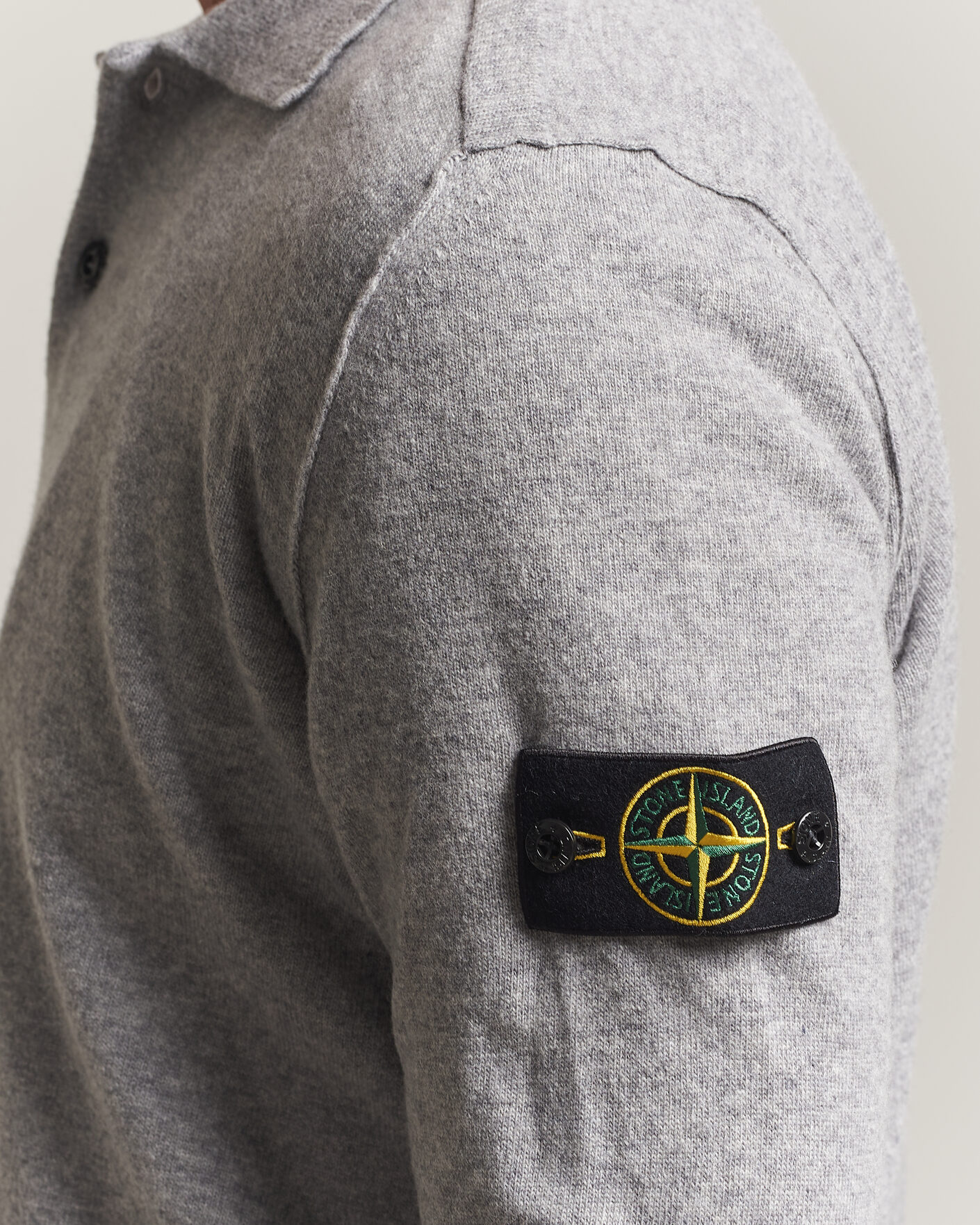 Heren | Truien | Stone Island | Knitted Geelong Wool Polo Grey Melange