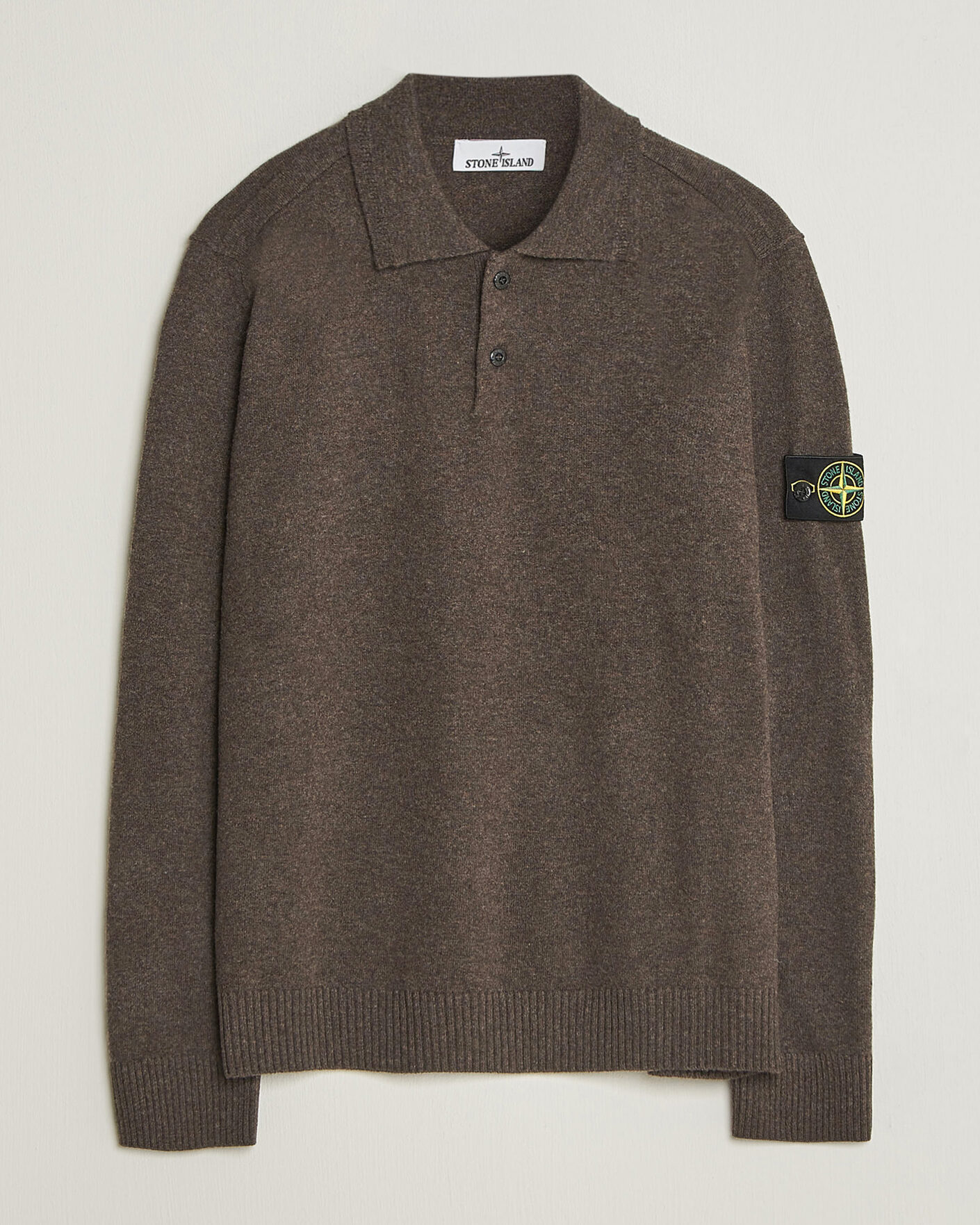 Heren | Truien | Stone Island | Knitted Geelong Wool Polo Melange Lead
