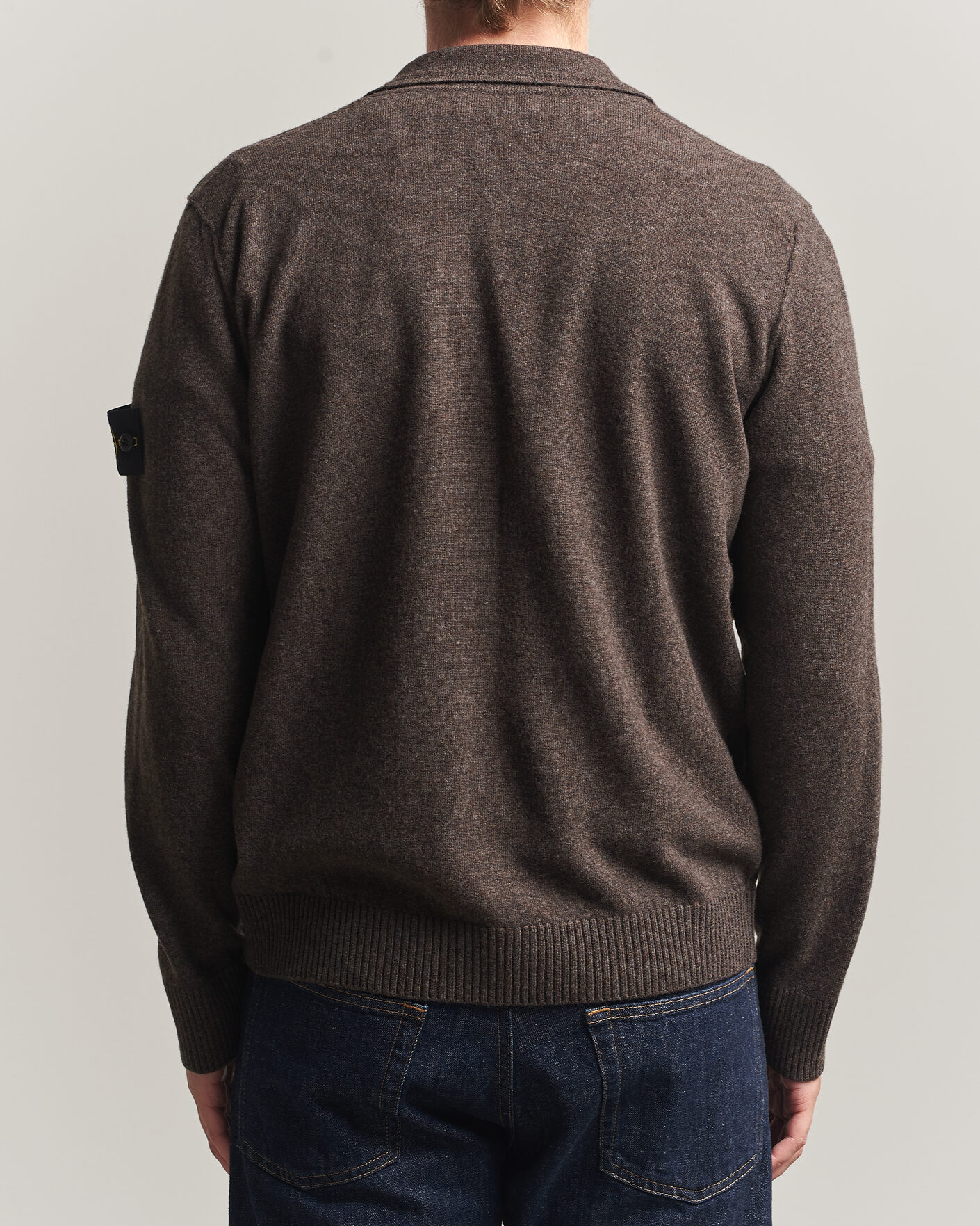 Heren | Truien | Stone Island | Knitted Geelong Wool Polo Melange Lead