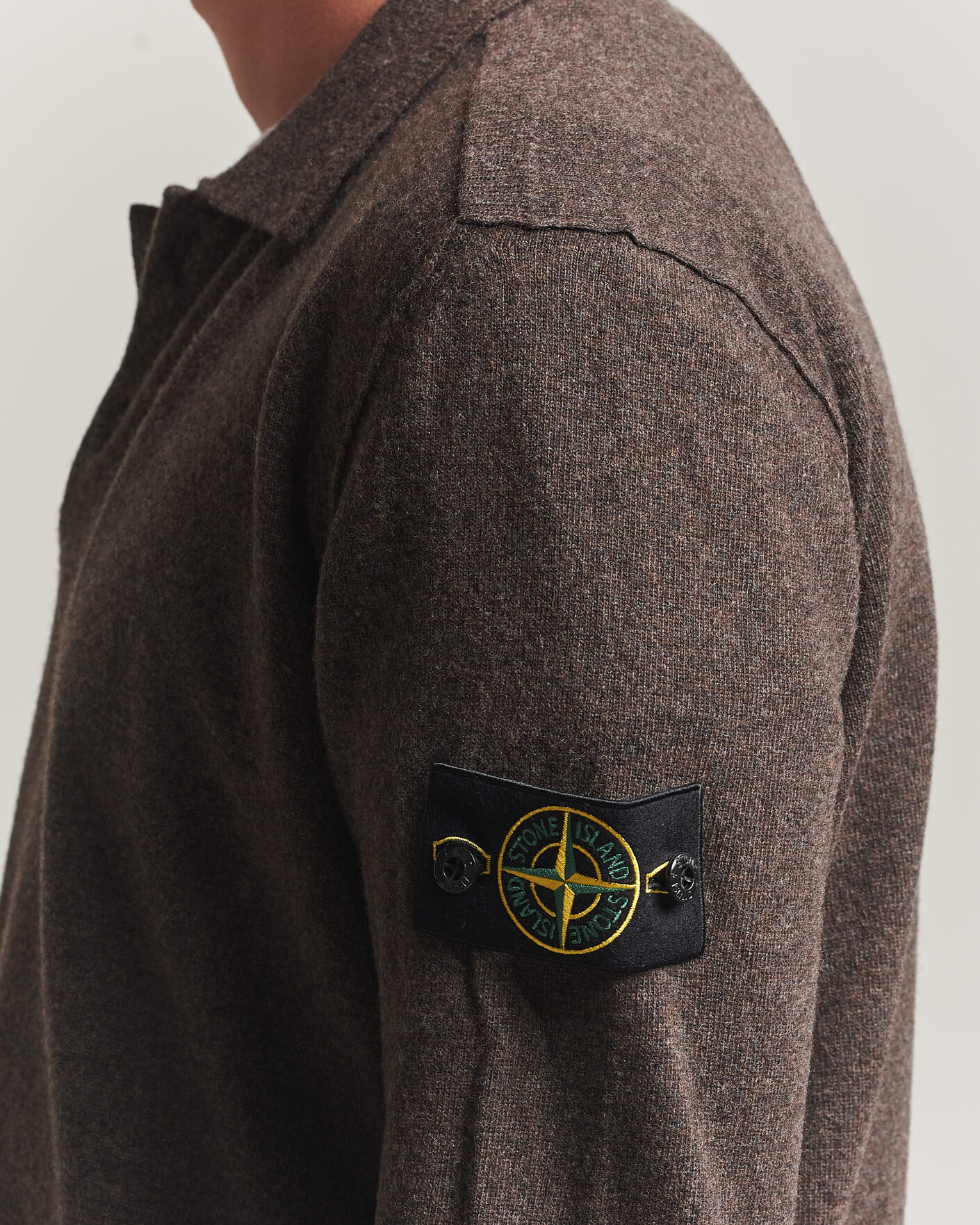 Heren | Truien | Stone Island | Knitted Geelong Wool Polo Melange Lead