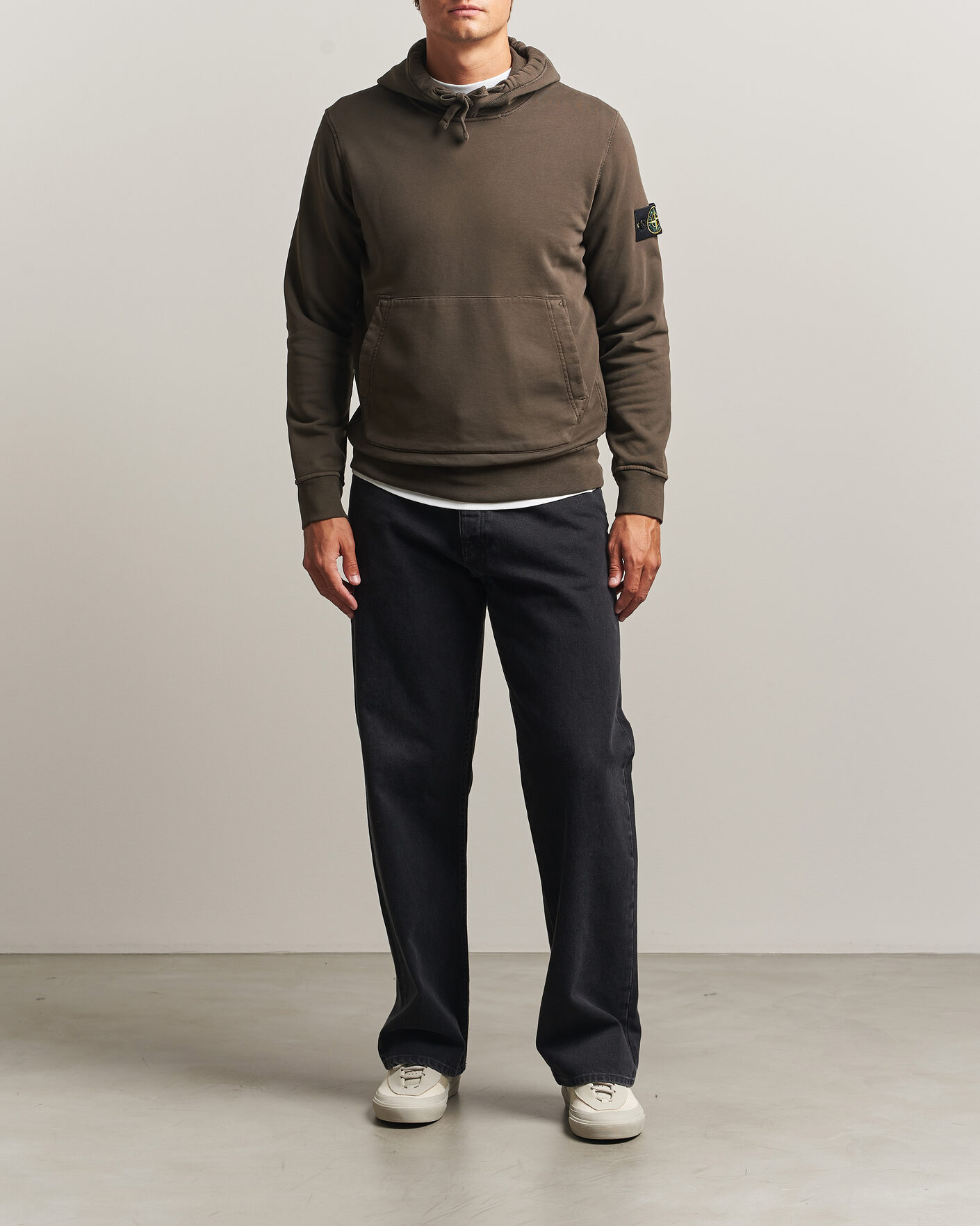 Heren | Truien | Stone Island | Garment Dyed Fleece Hood Coal Grey