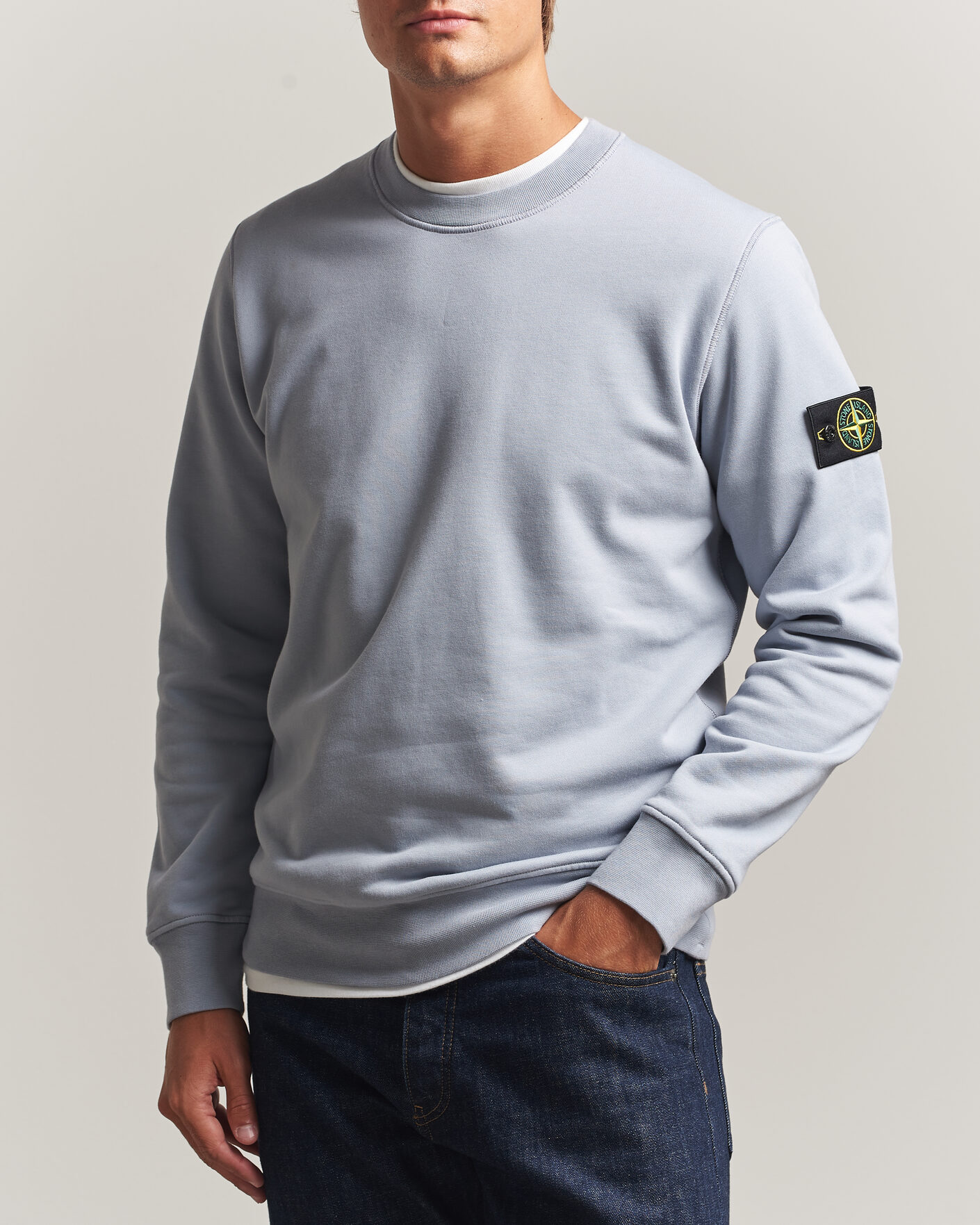 Heren | Truien | Stone Island | Garment Dyed Fleece Sweatshirt Ash Grey