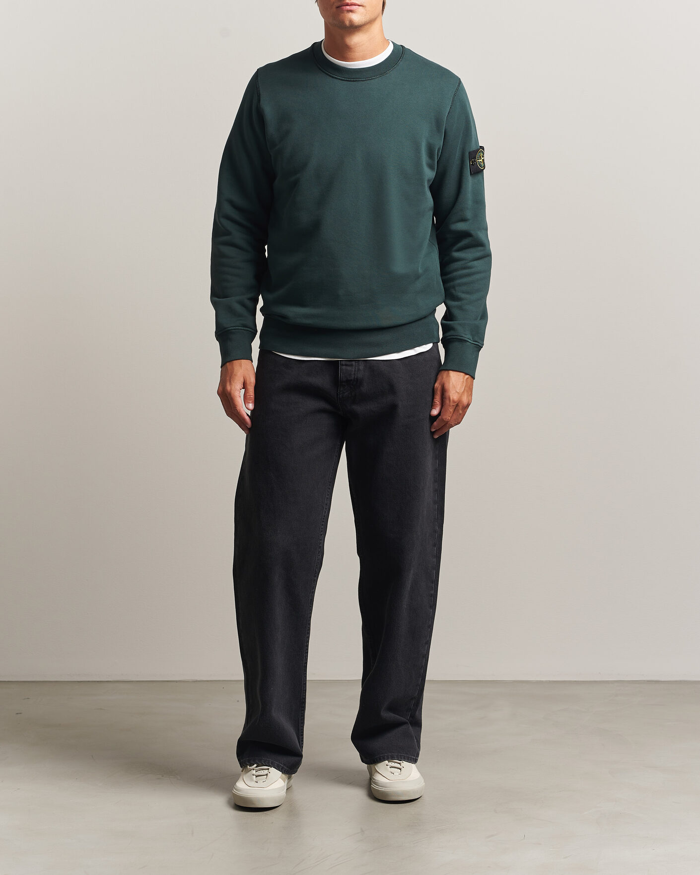 Heren | Truien | Stone Island | Garment Dyed Fleece Sweatshirt Dark Green