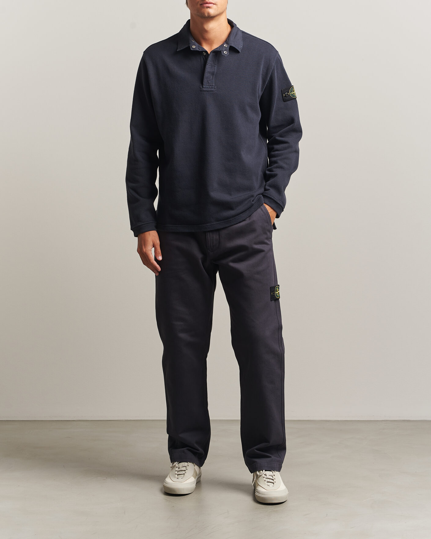 Heren | Truien | Stone Island | Heavy Cotton Jersey Polo Blue Navy