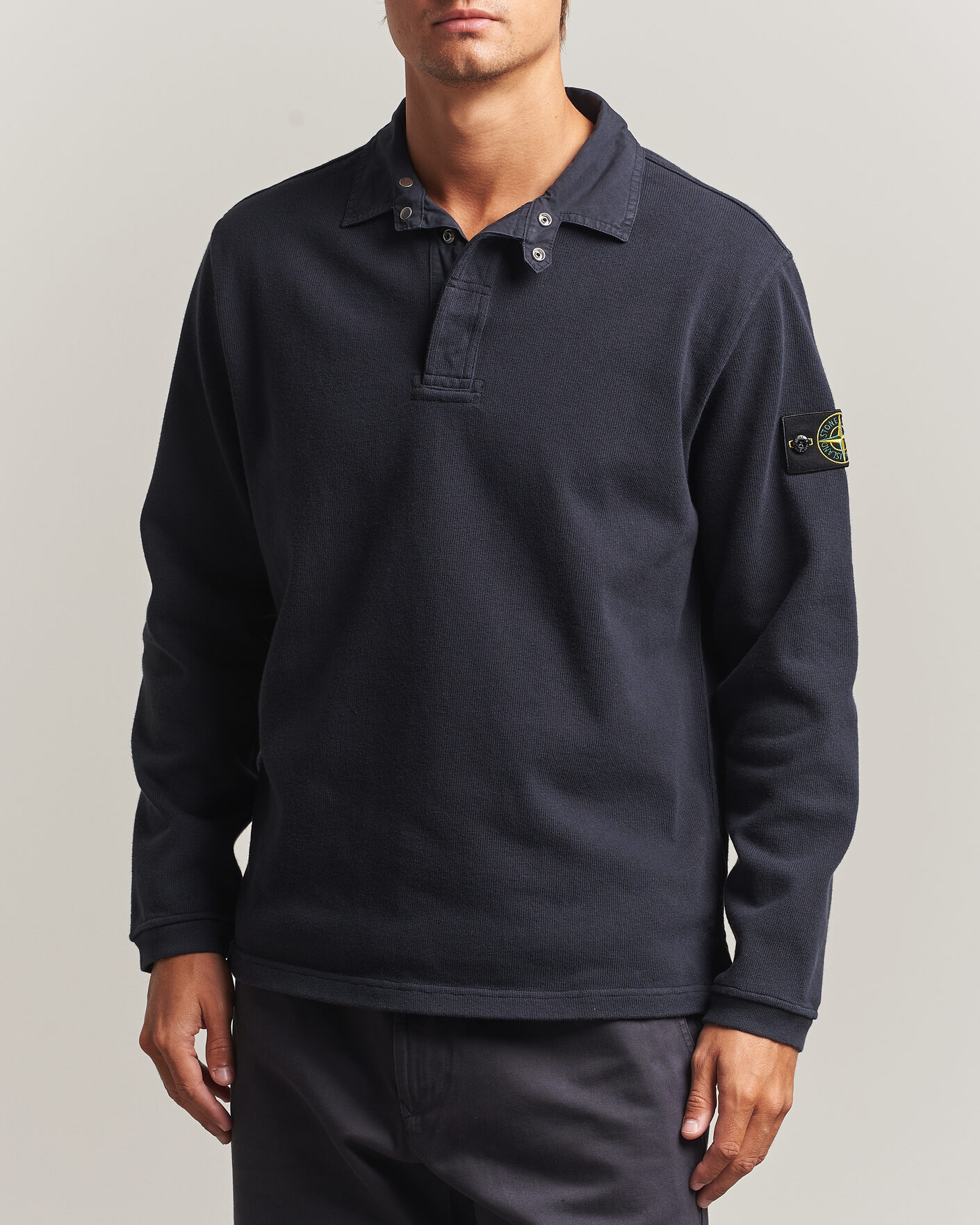 Heren | Truien | Stone Island | Heavy Cotton Jersey Polo Blue Navy