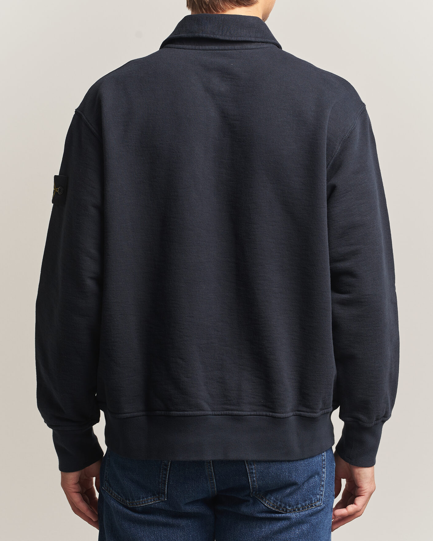 Heren | Truien | Stone Island | Tubular Cotton Fleece Polo Navy Blue