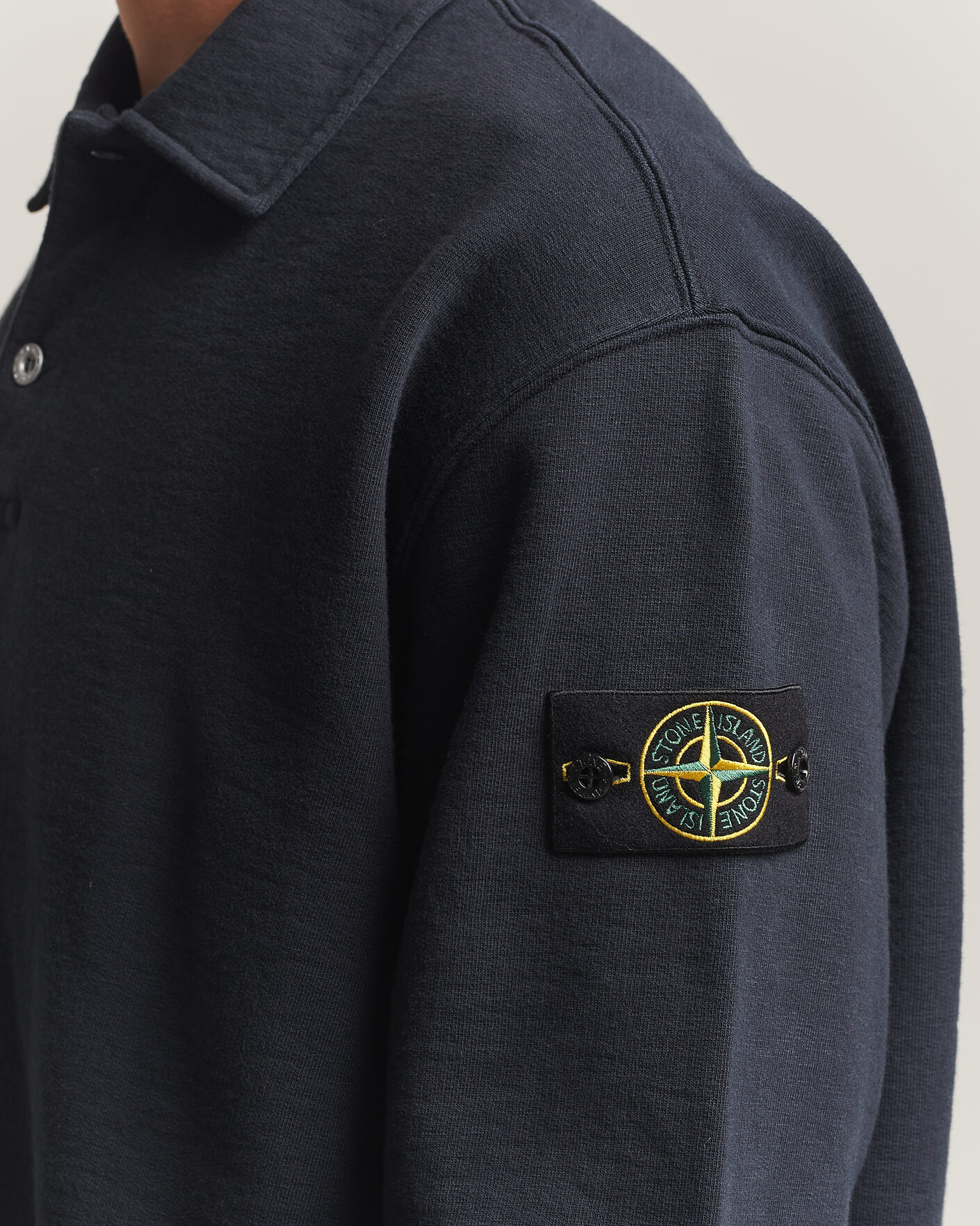 Heren | Truien | Stone Island | Tubular Cotton Fleece Polo Navy Blue