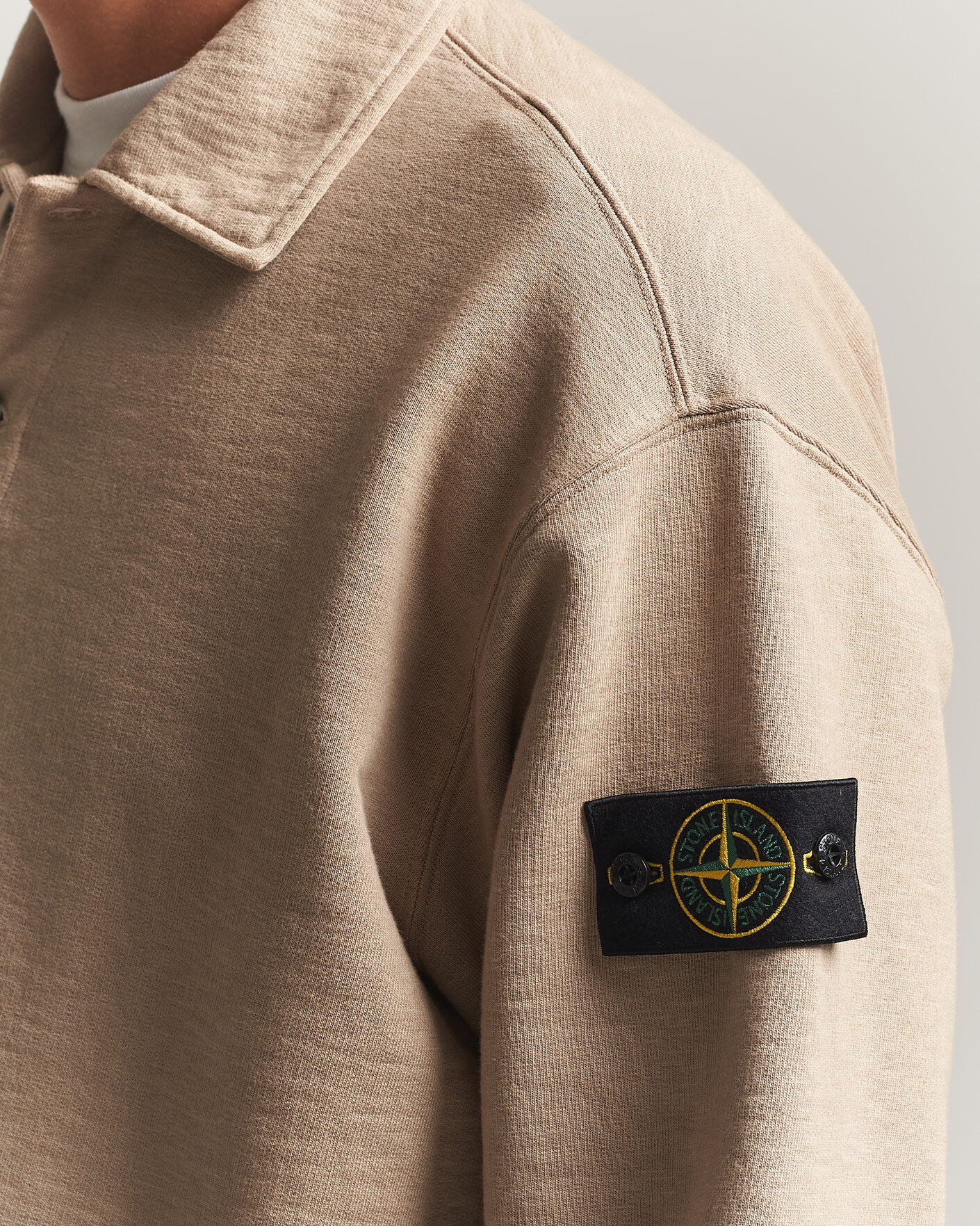 Heren | Truien | Stone Island | Tubular Cotton Fleece Polo Biscuit