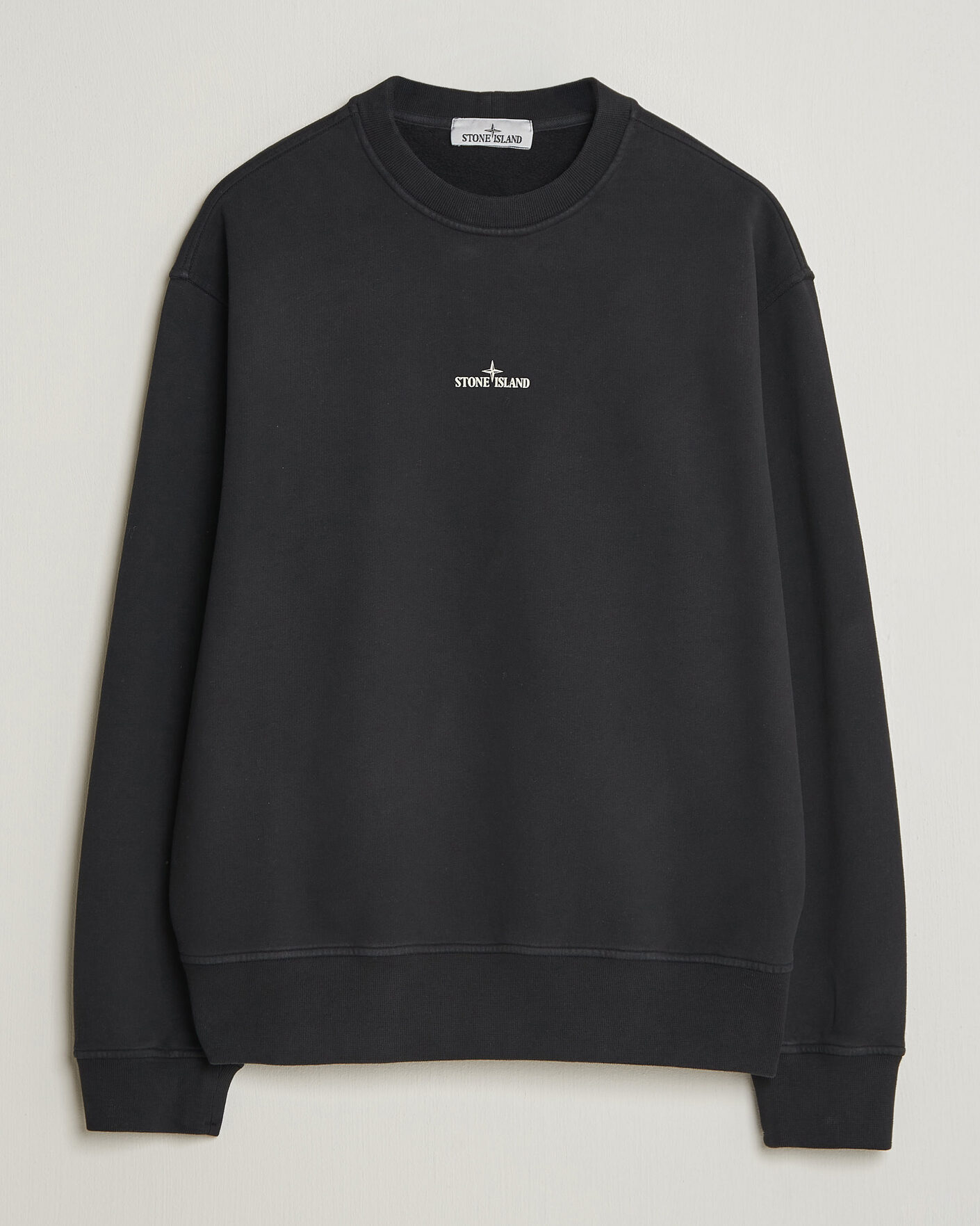 Heren | Truien | Stone Island | Cotton Fleece Blurred Compas Print Sweatshirt Black