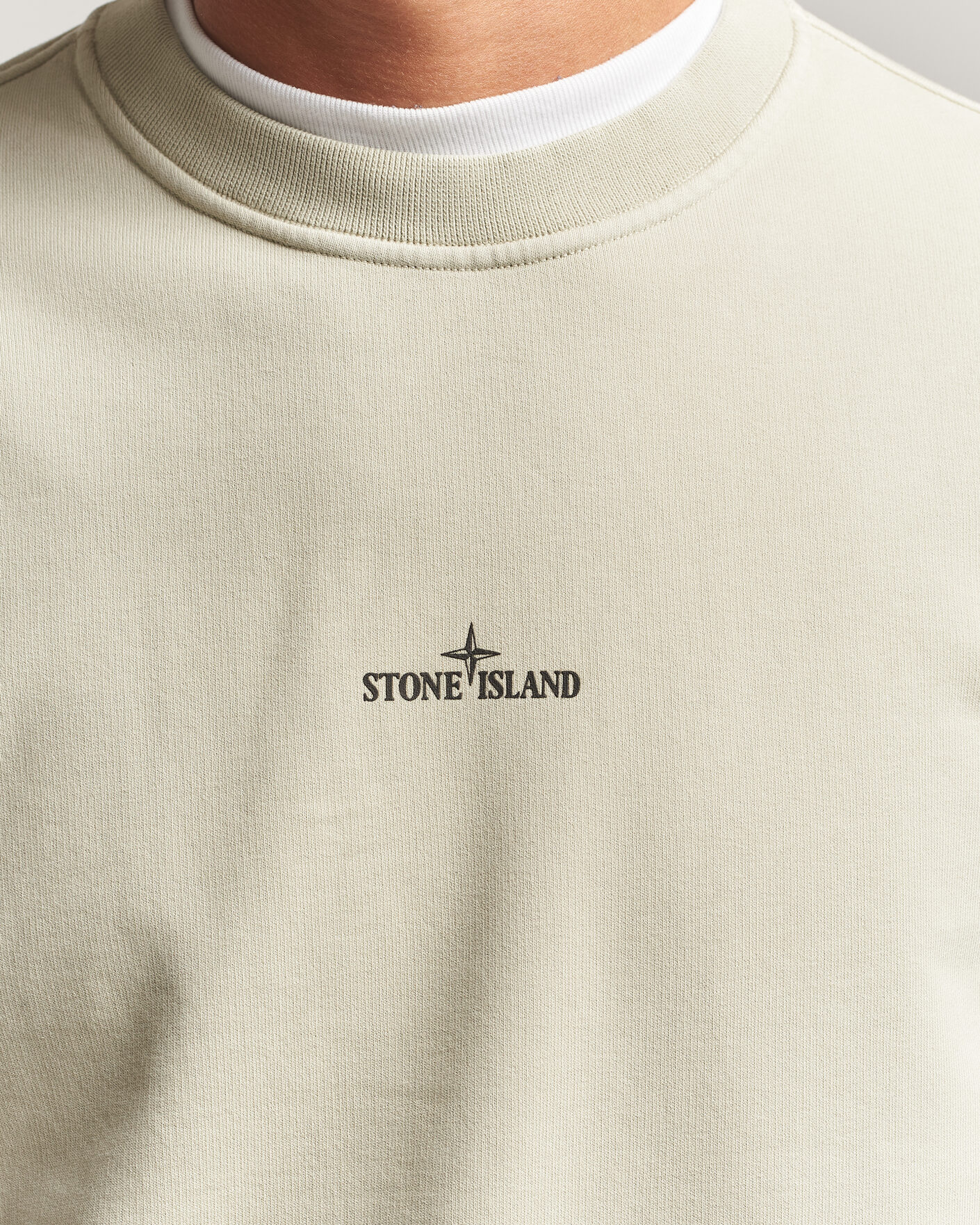 Heren | Truien | Stone Island | Cotton Fleece Blurred Compas Print Sweatshirt Sand