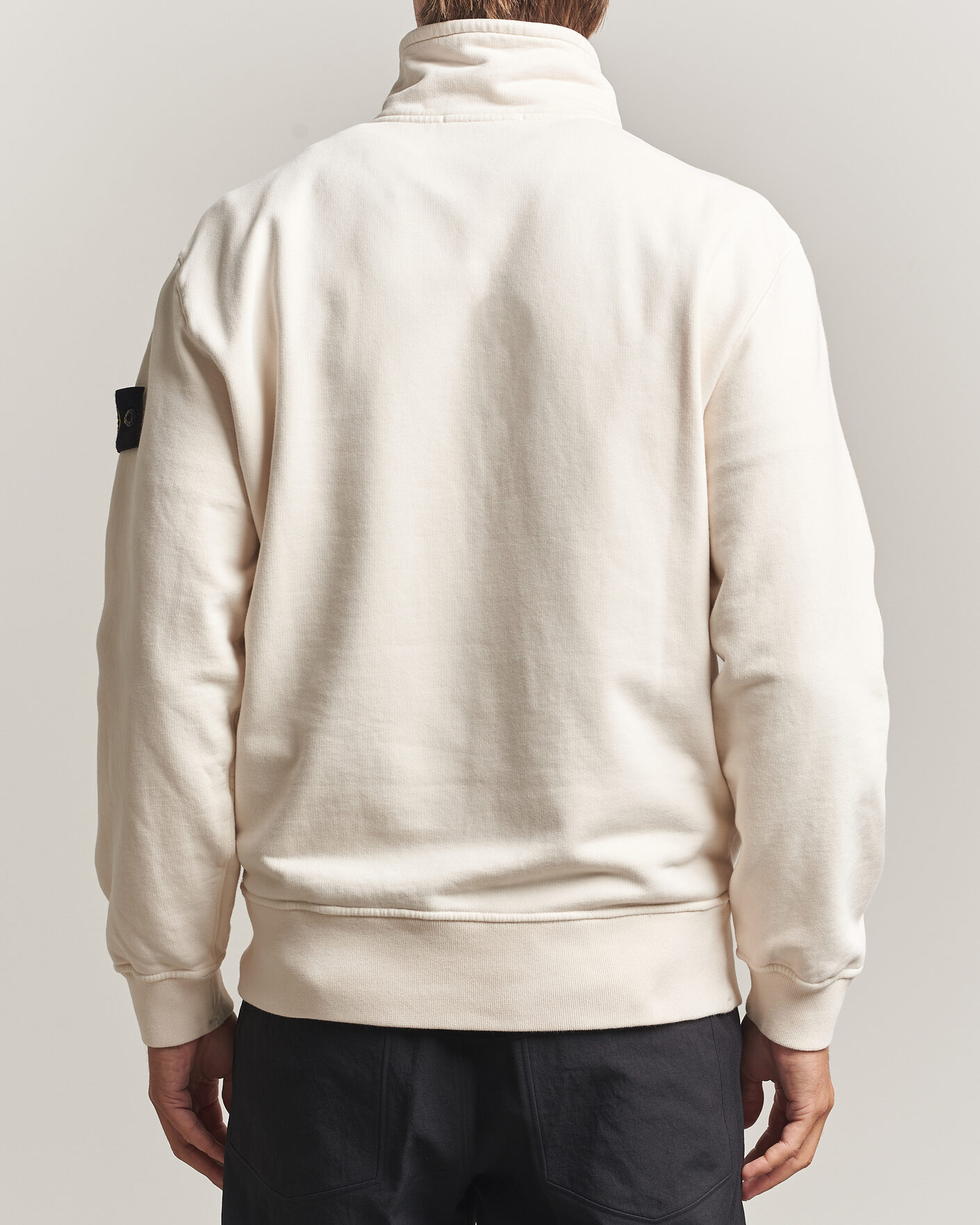 Heren | Truien | Stone Island | Brushed Cotton Fleece Half Zip Ivory