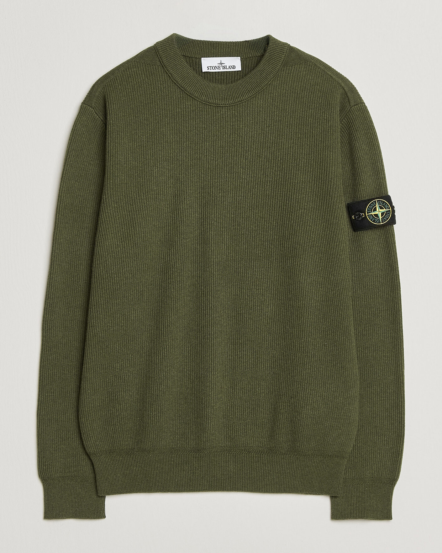 Heren | Truien | Stone Island | Ribbed Soft Organic Cotton Crew Neck Military Green