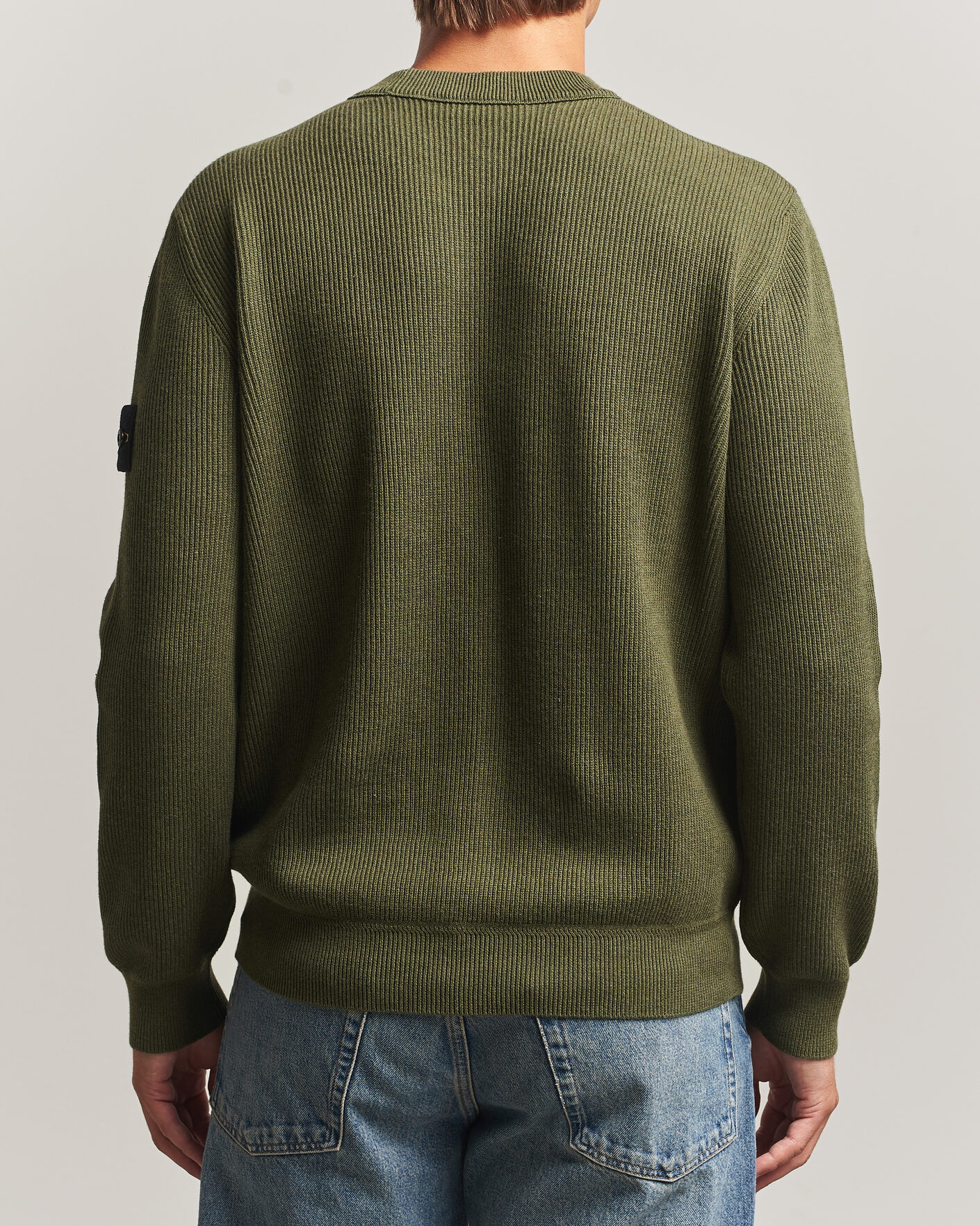 Heren | Truien | Stone Island | Ribbed Soft Organic Cotton Crew Neck Military Green