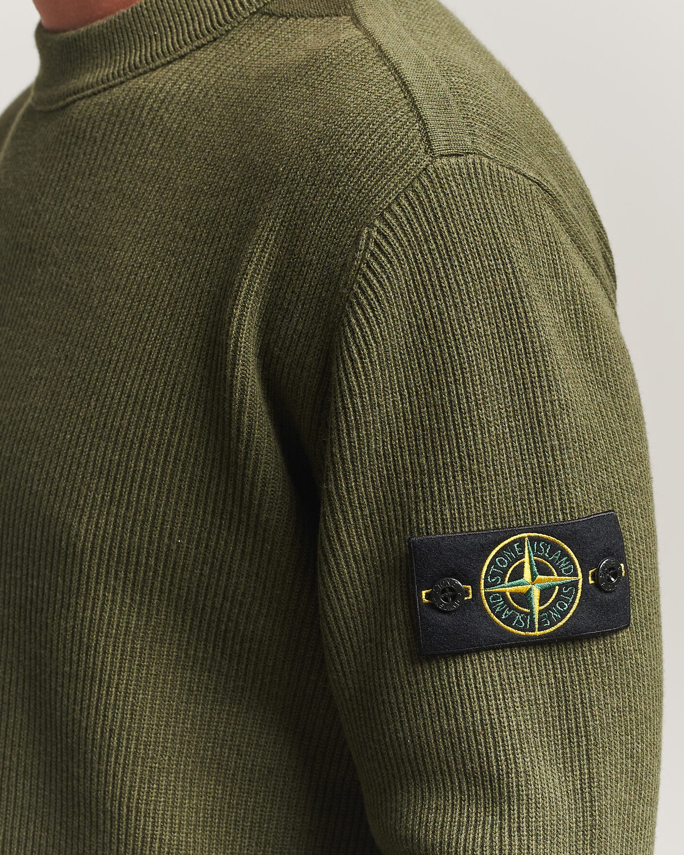 Heren | Truien | Stone Island | Ribbed Soft Organic Cotton Crew Neck Military Green