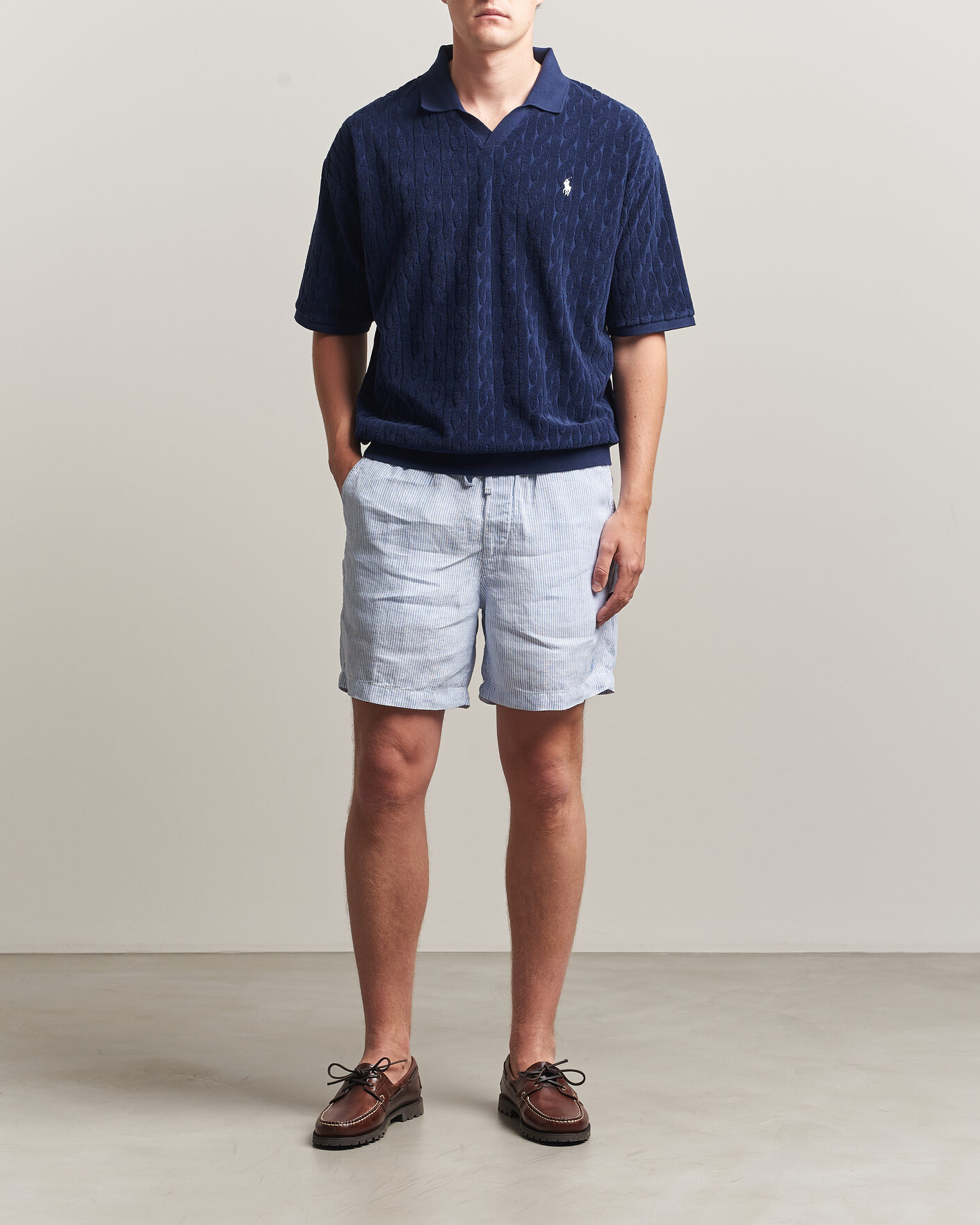 Heren | Korte broek | Polo Ralph Lauren | Woven Linen Shorts Blue/White