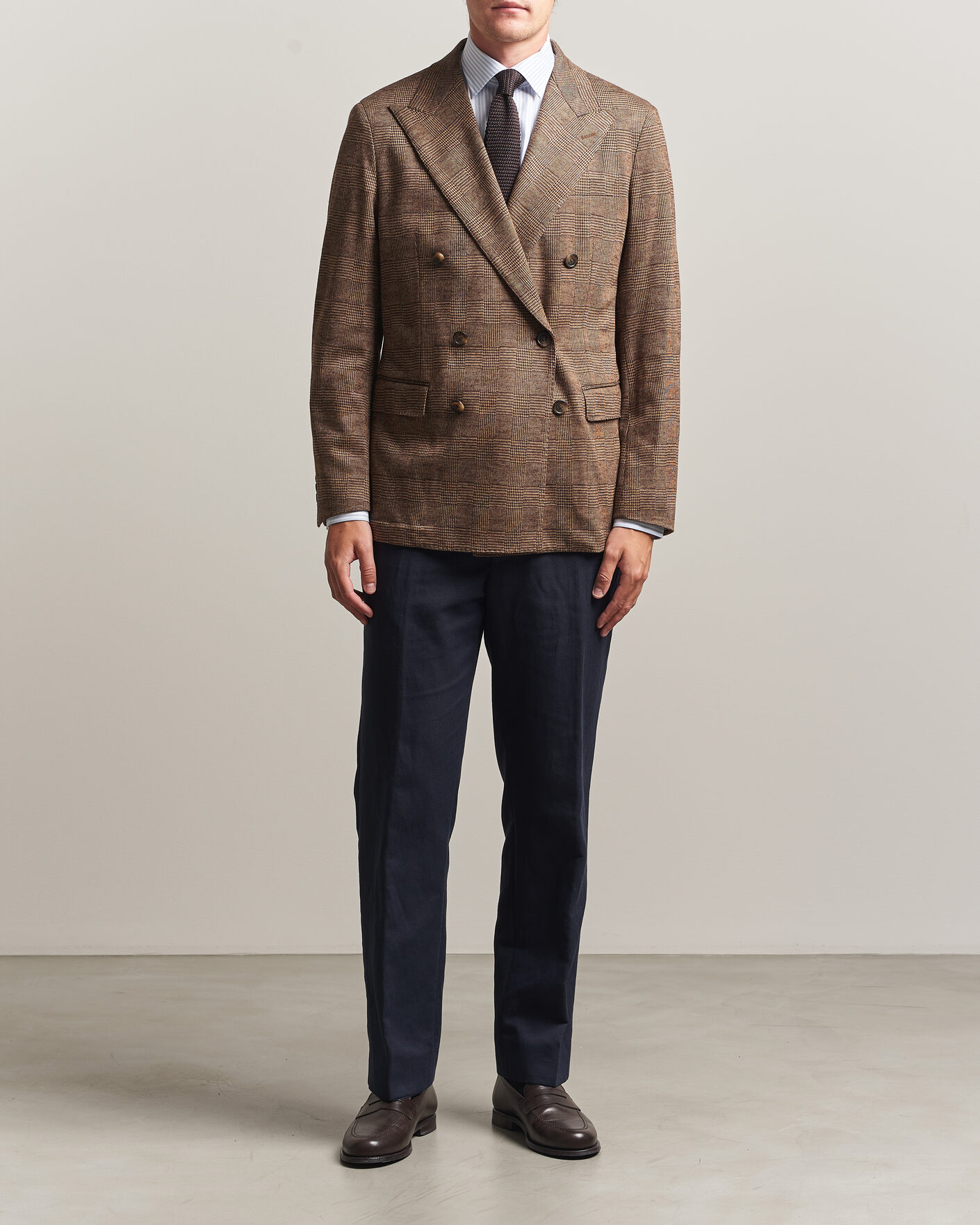 Heren | Blazers | Polo Ralph Lauren | Double Breasted Glenplaid Knit Sportcoat Tan/Brown