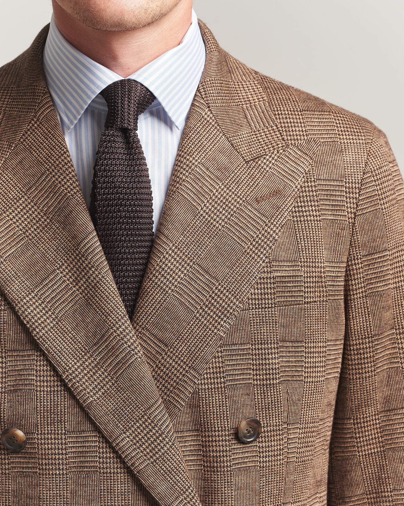 Heren | Blazers | Polo Ralph Lauren | Double Breasted Glenplaid Knit Sportcoat Tan/Brown