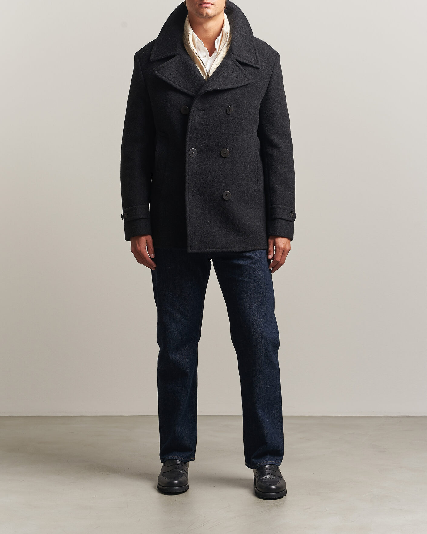 Heren | Jassen | Polo Ralph Lauren | Lightweight Melton Peacoat Charcoal