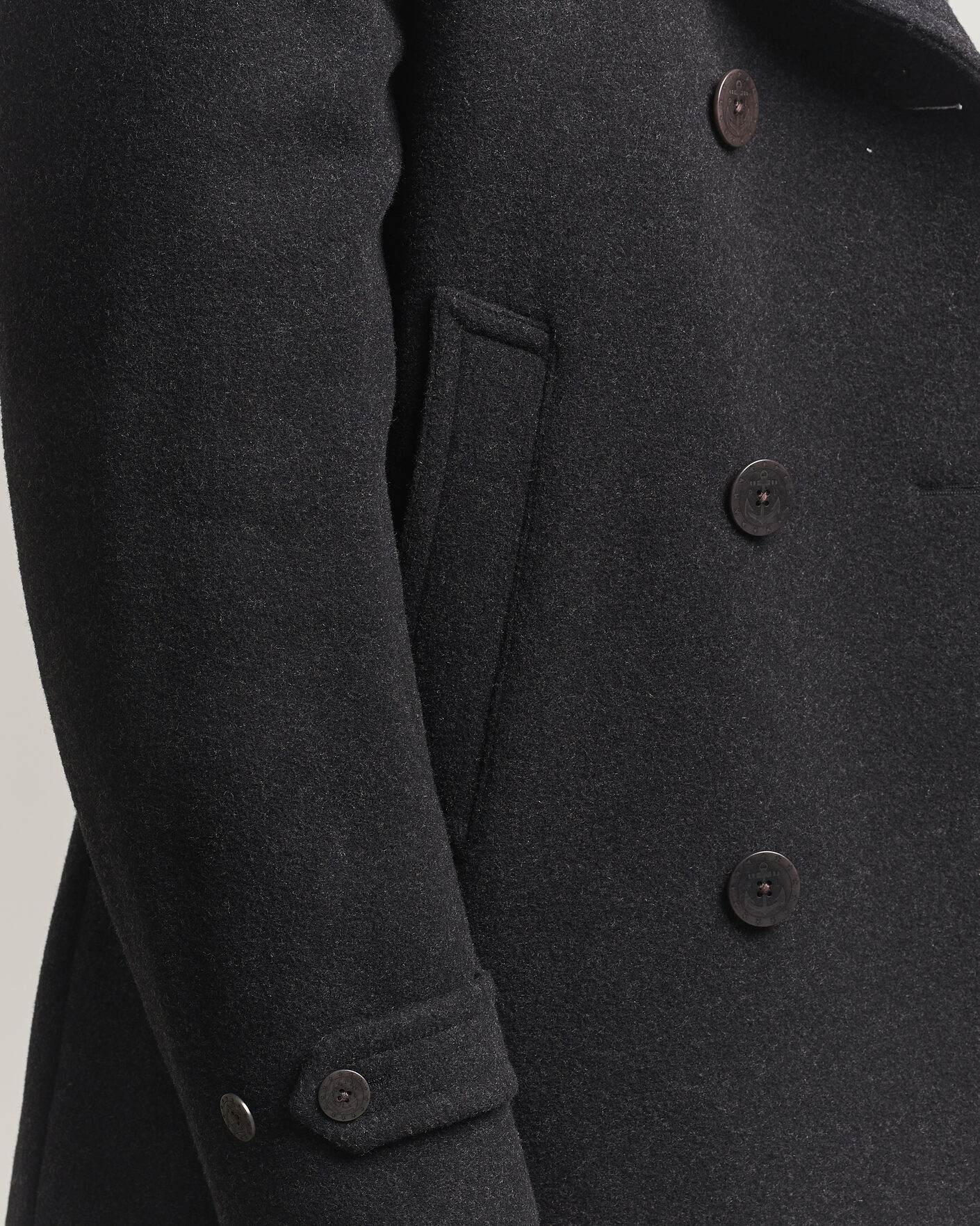 Heren | Jassen | Polo Ralph Lauren | Lightweight Melton Peacoat Charcoal