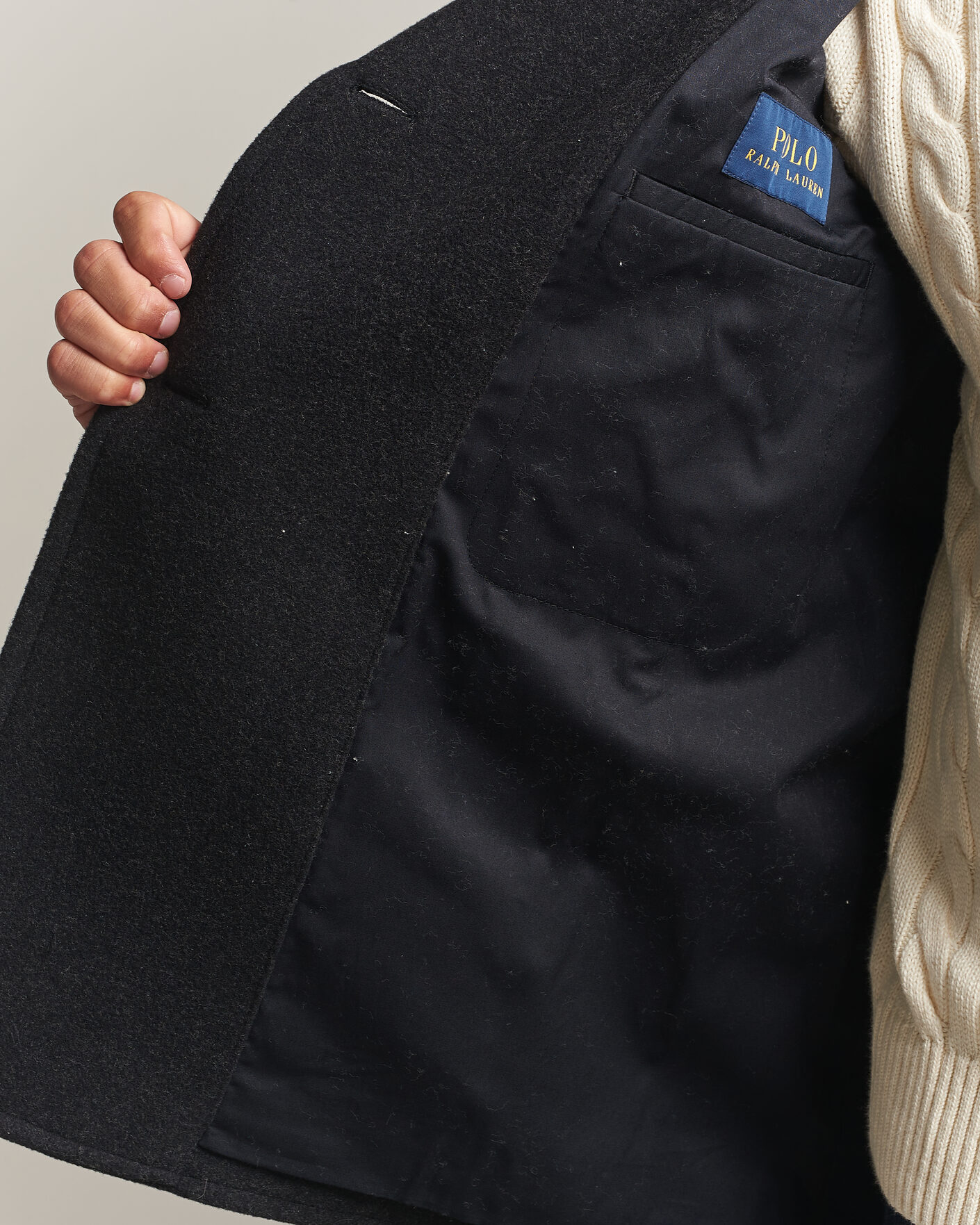 Heren | Jassen | Polo Ralph Lauren | Lightweight Melton Peacoat Charcoal