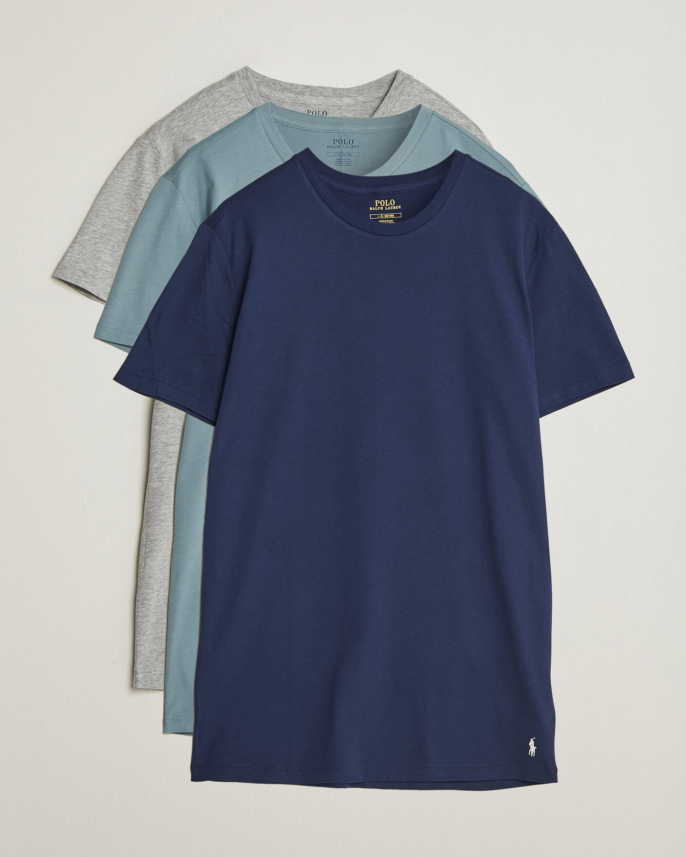 Heren | T-shirts | Polo Ralph Lauren | 3-Pack Crew Neck T-Shirt Grey/Navy/Blue