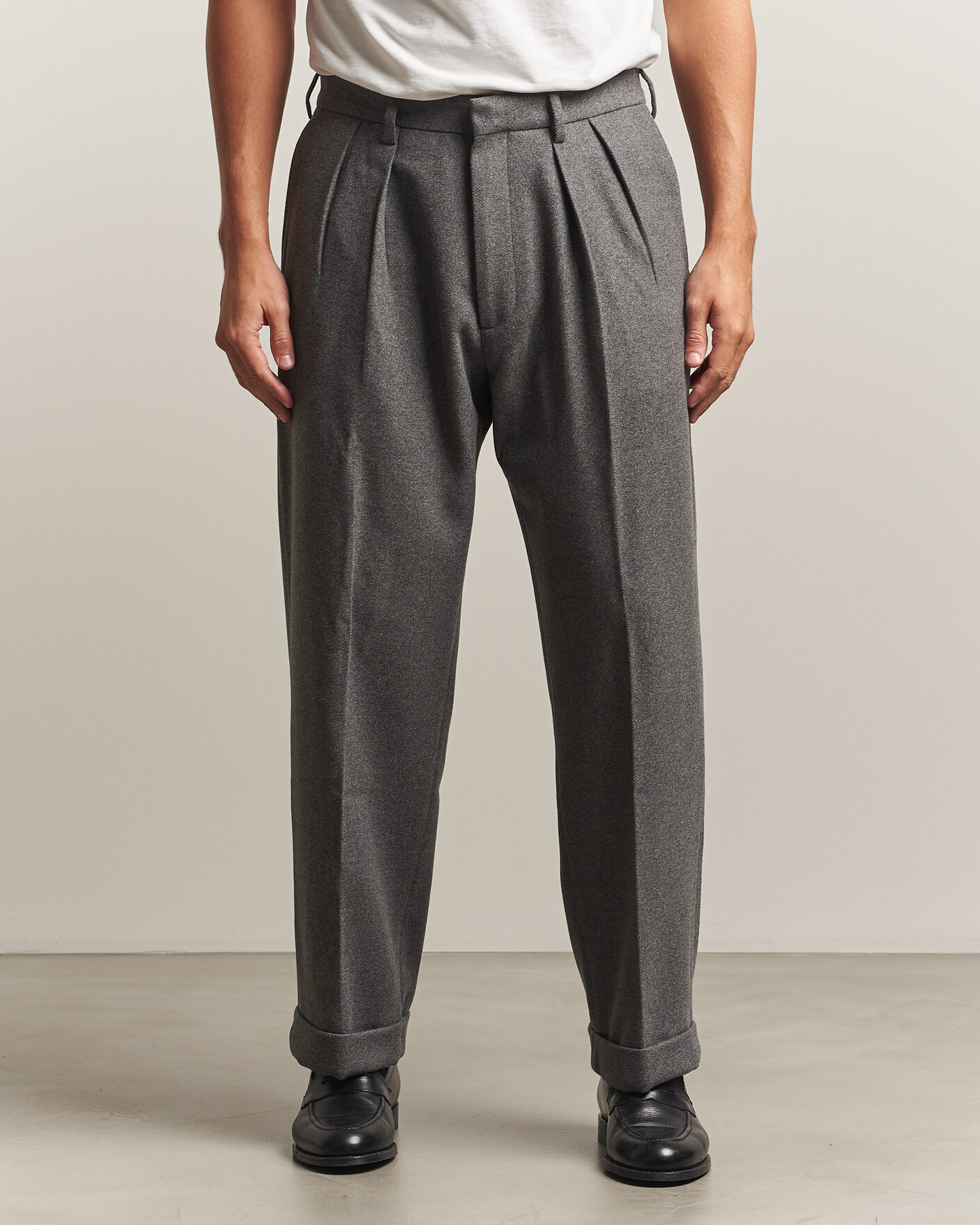 Heren | Broeken | Polo Ralph Lauren | Flanell Blend Straight Fit Pants Medium Grey