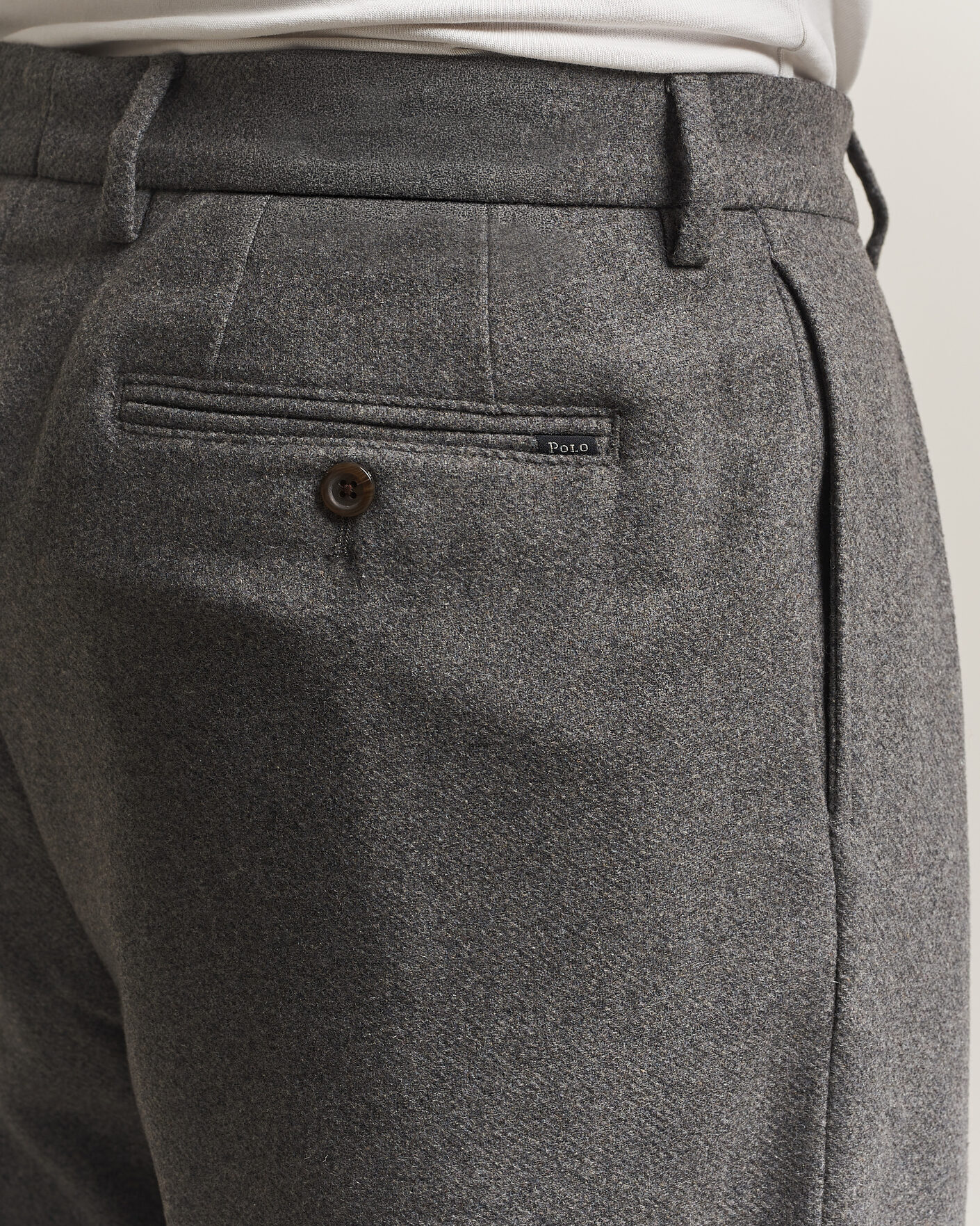 Heren | Broeken | Polo Ralph Lauren | Flanell Blend Straight Fit Pants Medium Grey