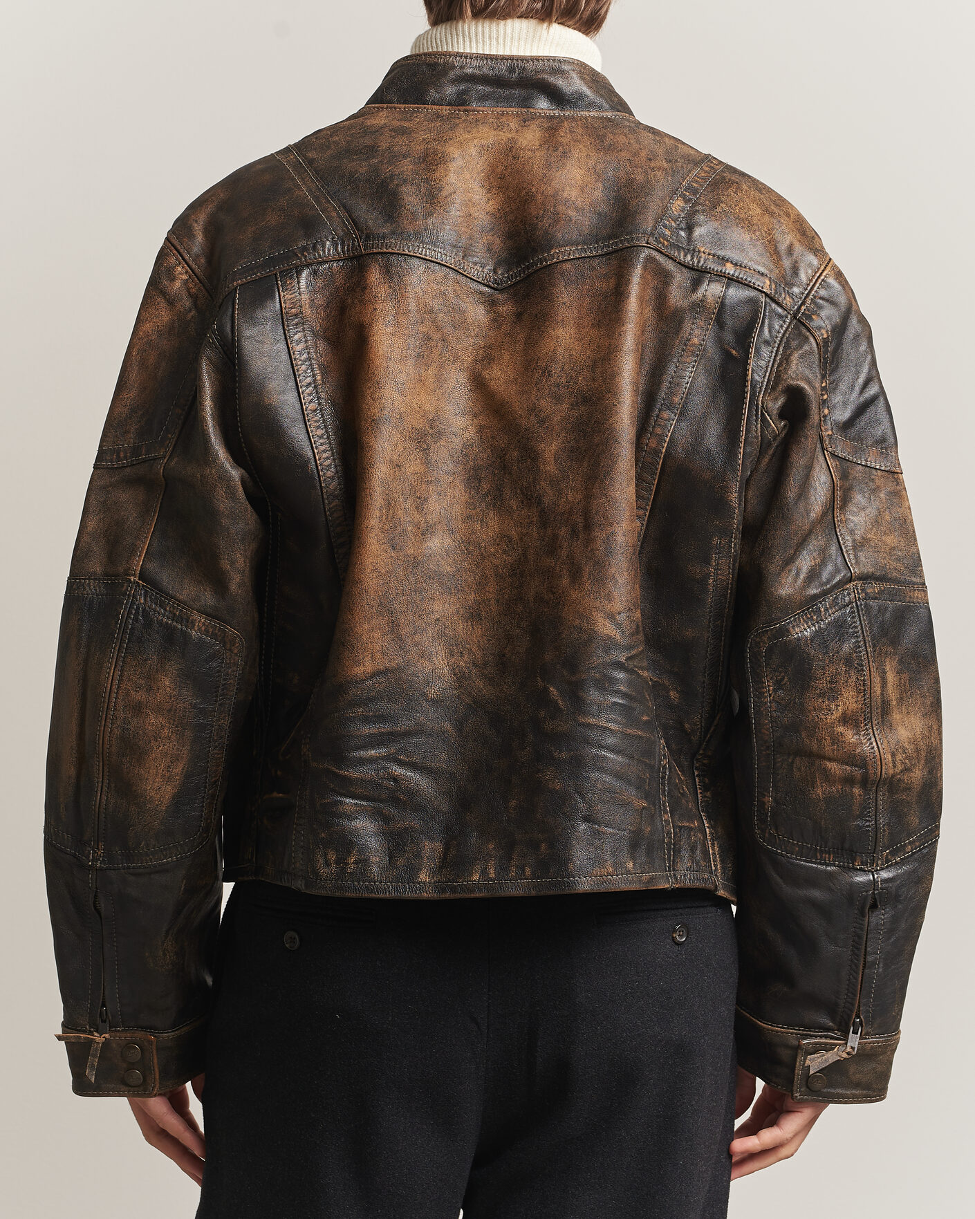 Heren | Jassen | Polo Ralph Lauren | Leather Bomber Jacket Brown/Black Amber