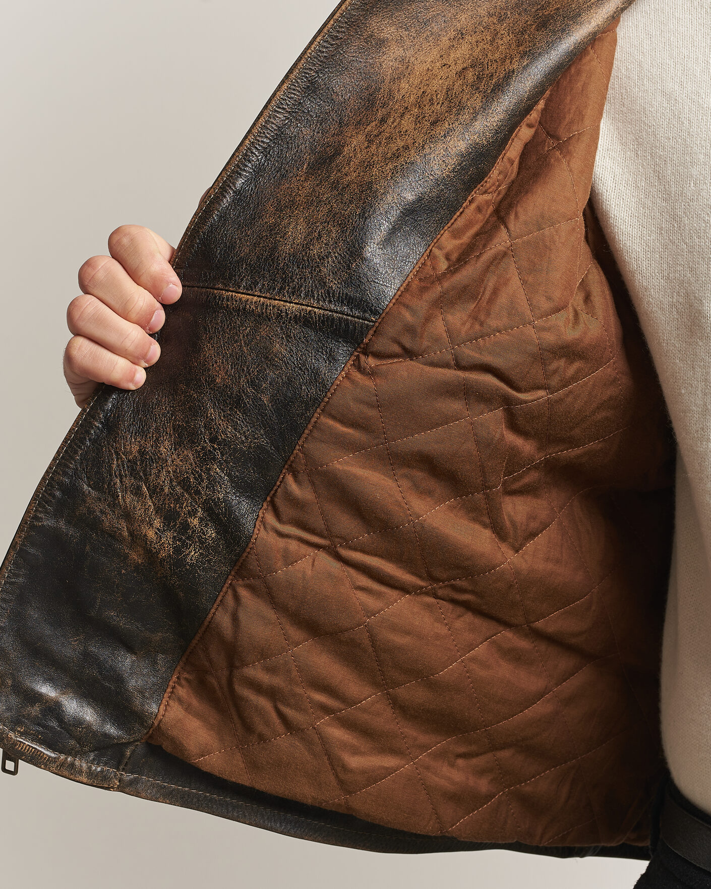 Heren | Jassen | Polo Ralph Lauren | Leather Bomber Jacket Brown/Black Amber