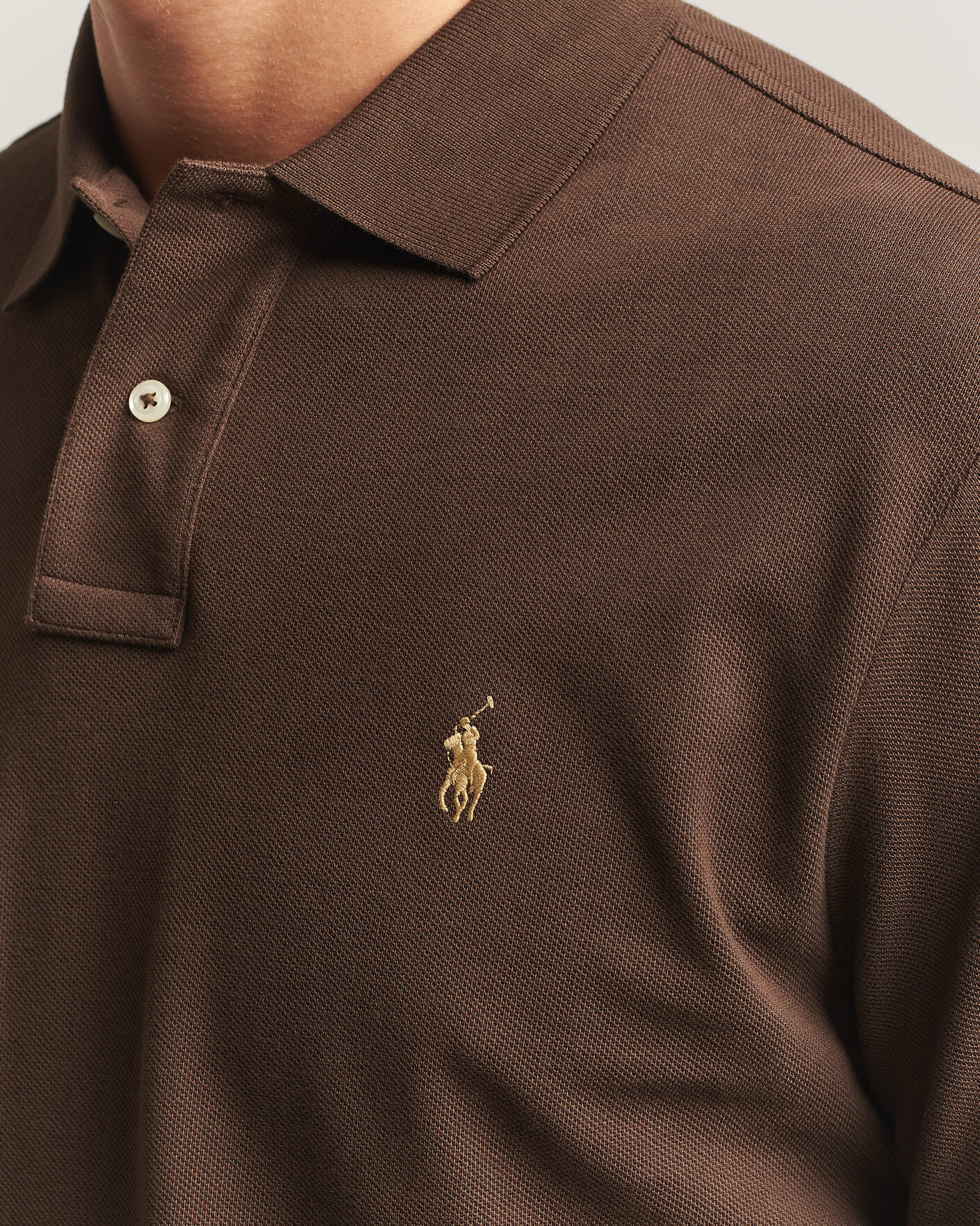Heren | Polo's | Polo Ralph Lauren | Custom Slim Fit Long Sleeve Polo Nutmeg Brown