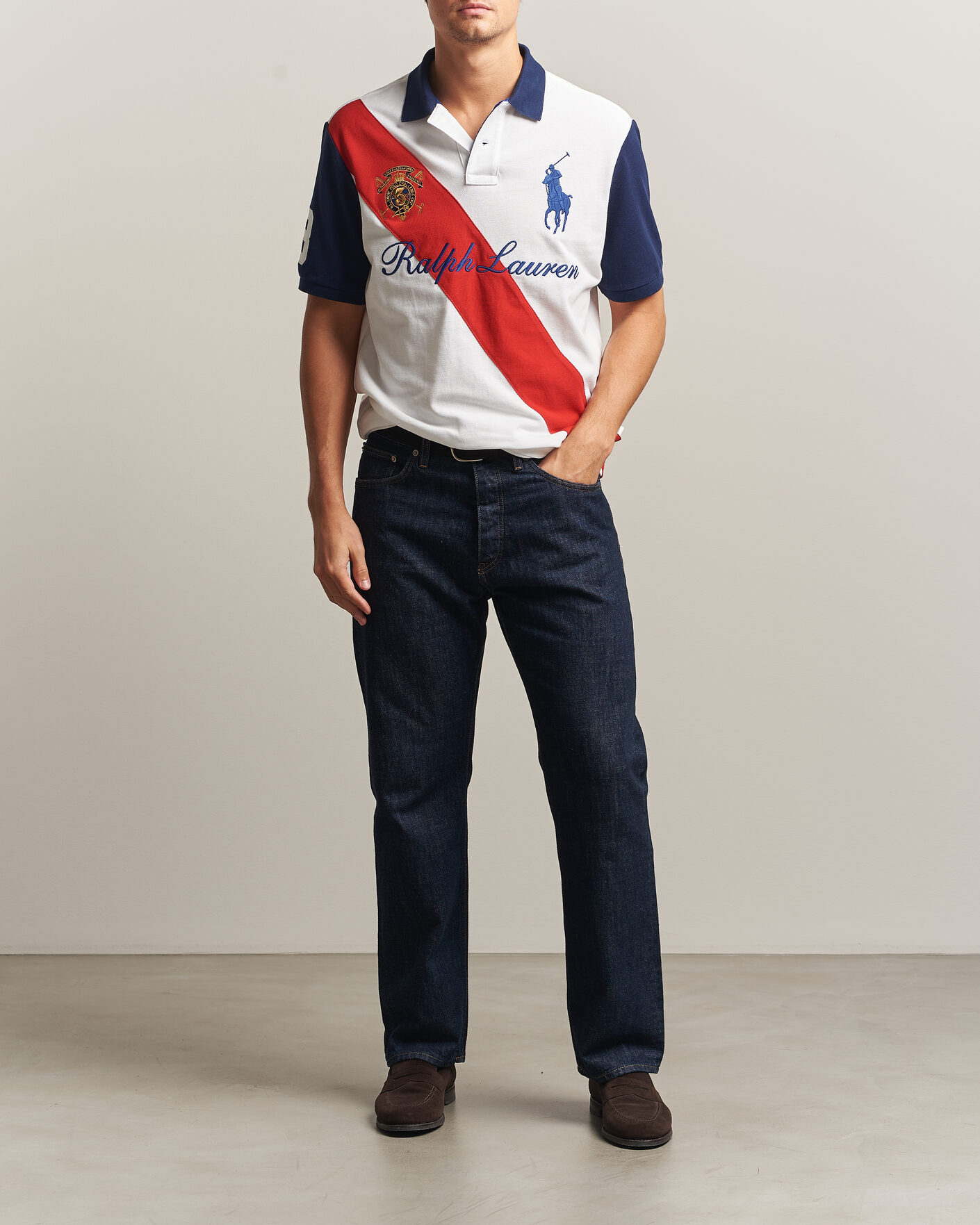 Heren | Polo's | Polo Ralph Lauren | Classic Fit Diagonal Stripe Polo White
