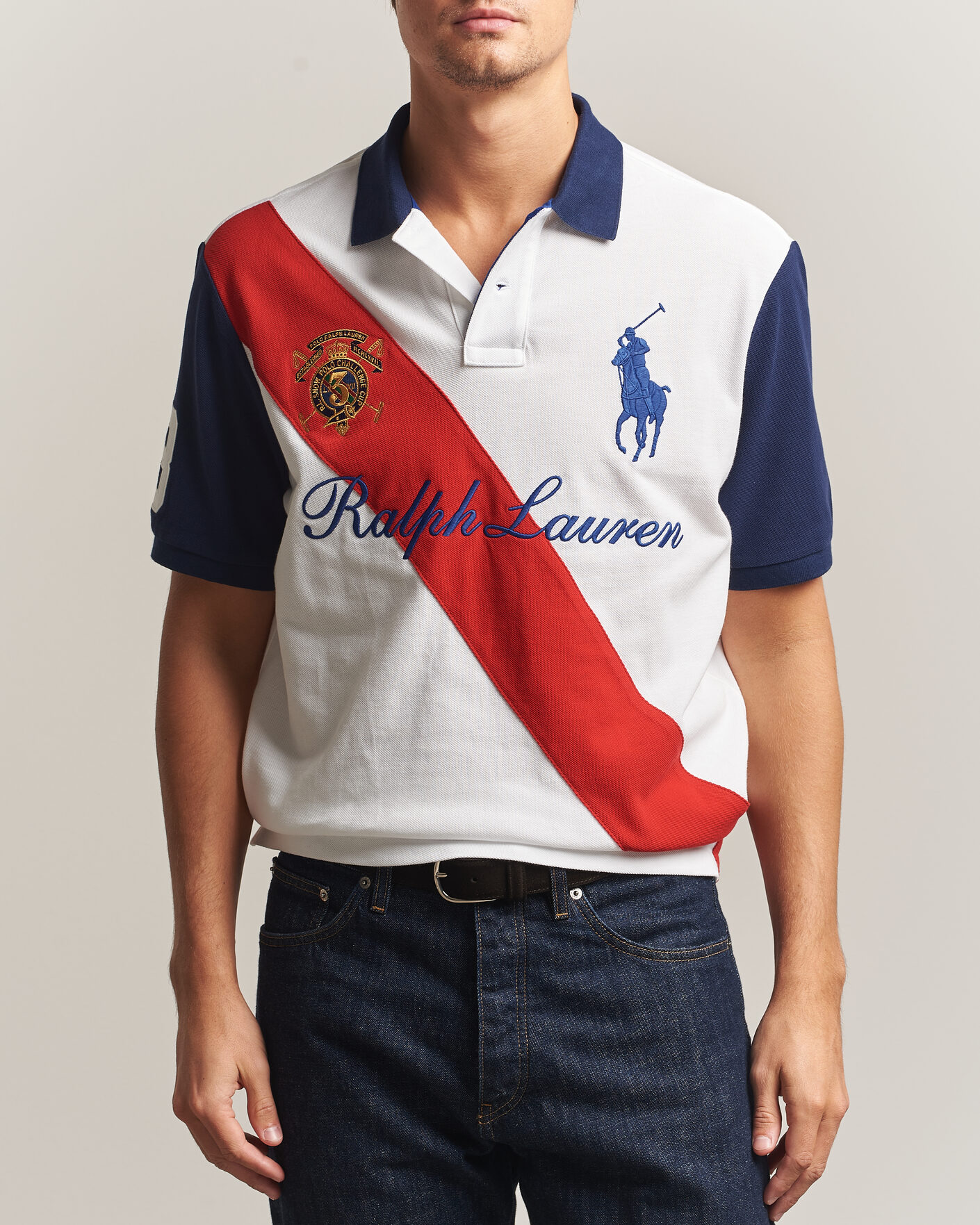 Heren | Polo's | Polo Ralph Lauren | Classic Fit Diagonal Stripe Polo White