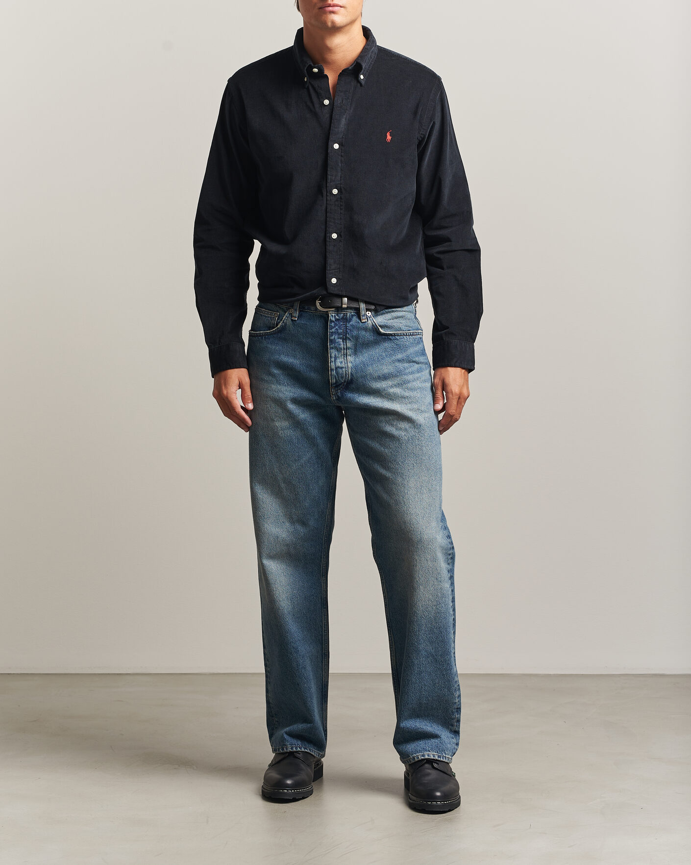 Heren | Overhemden | Polo Ralph Lauren | Custom Fit BD Corduroy Shirt Polo Black