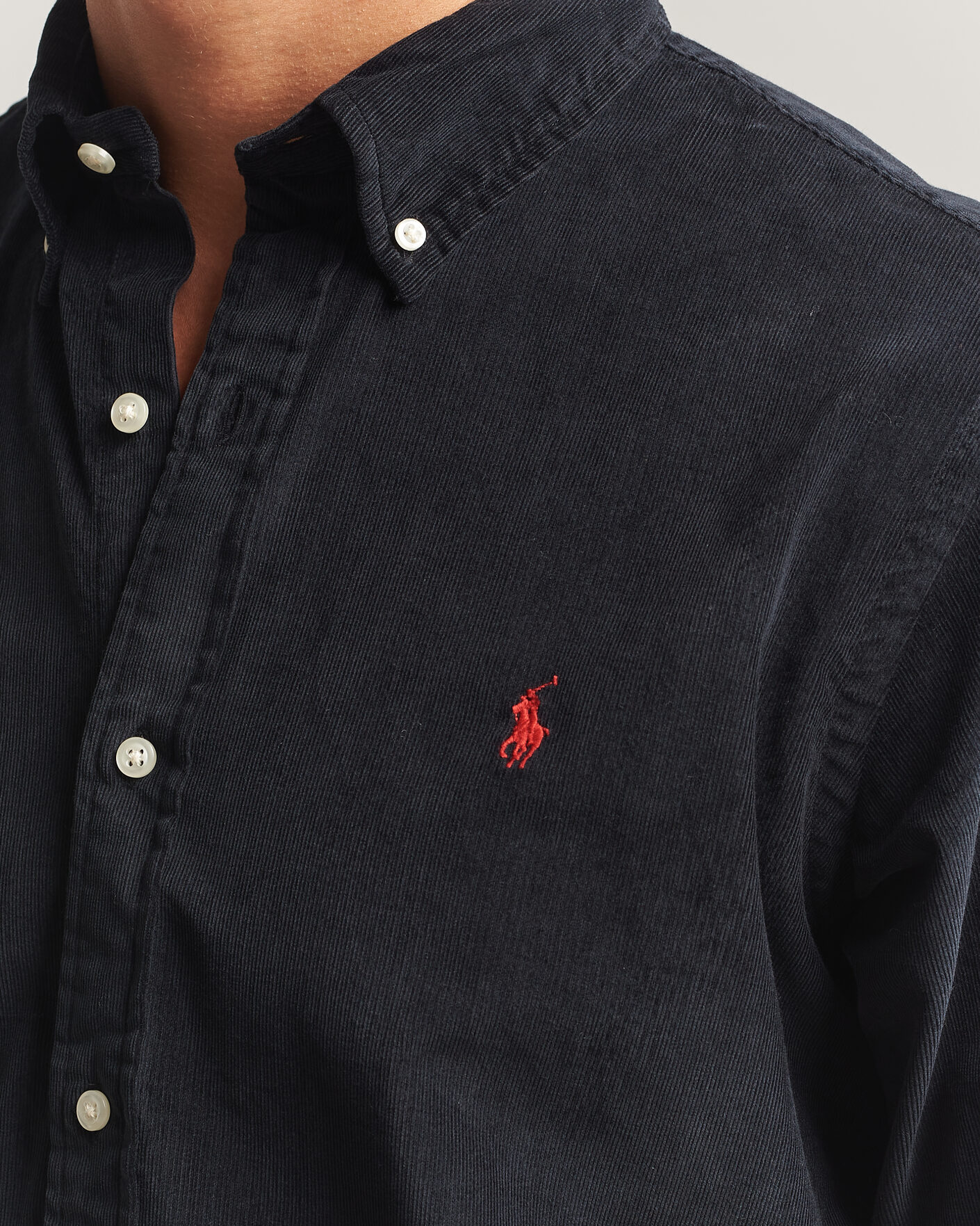 Heren | Overhemden | Polo Ralph Lauren | Custom Fit BD Corduroy Shirt Polo Black