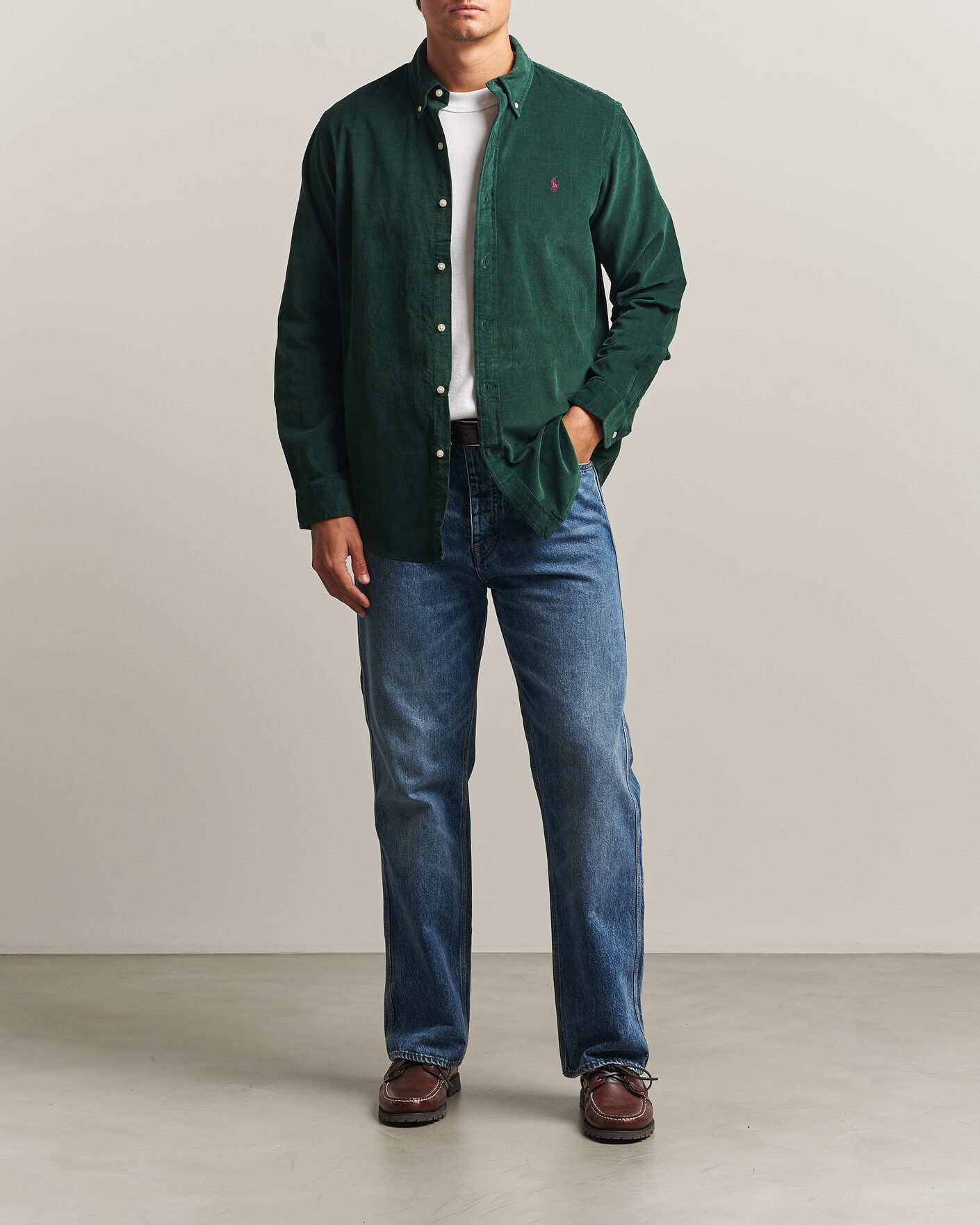 Heren | Overhemden | Polo Ralph Lauren | Custom Fit BD Corduroy Shirt Moss Agate