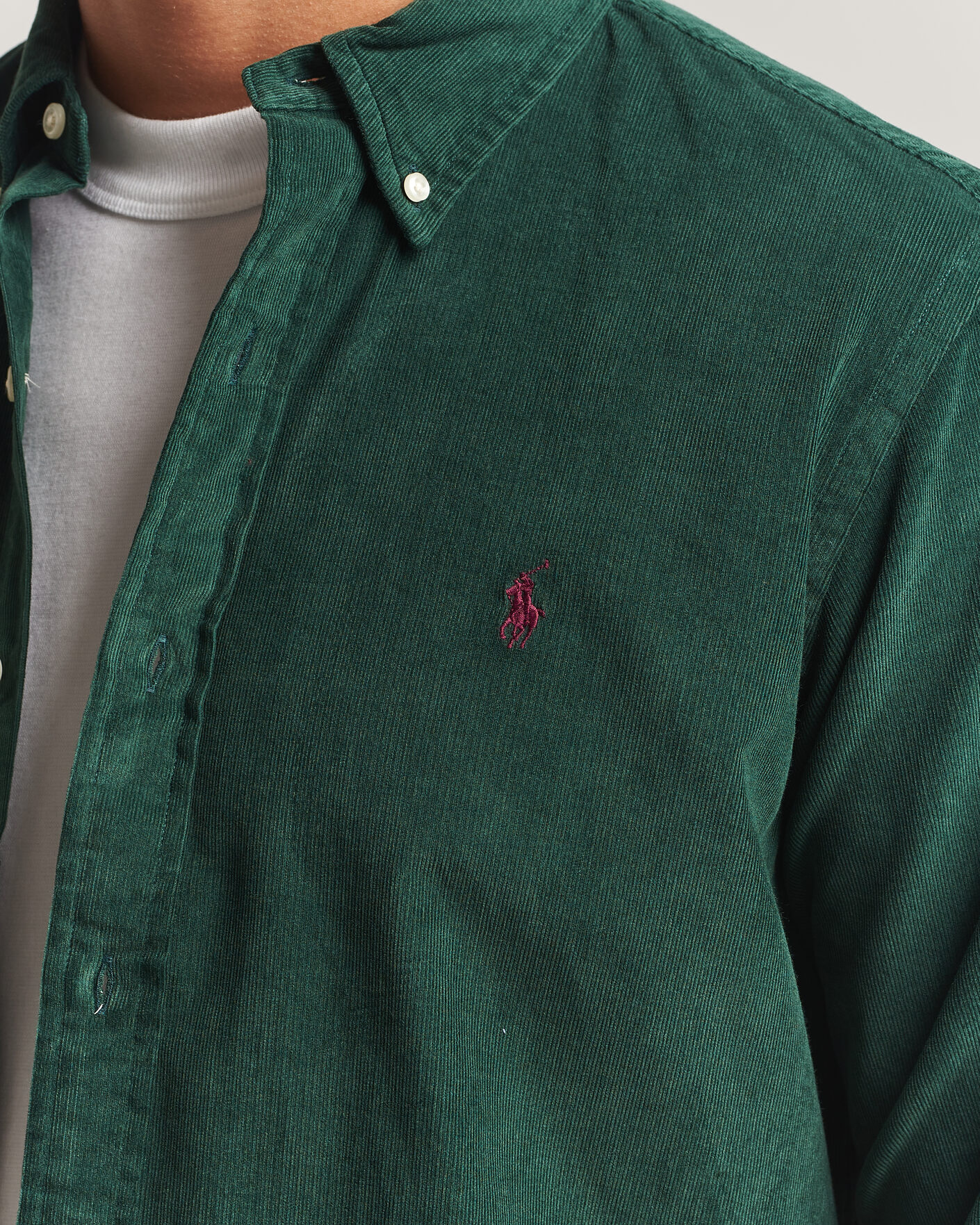 Heren | Overhemden | Polo Ralph Lauren | Custom Fit BD Corduroy Shirt Moss Agate