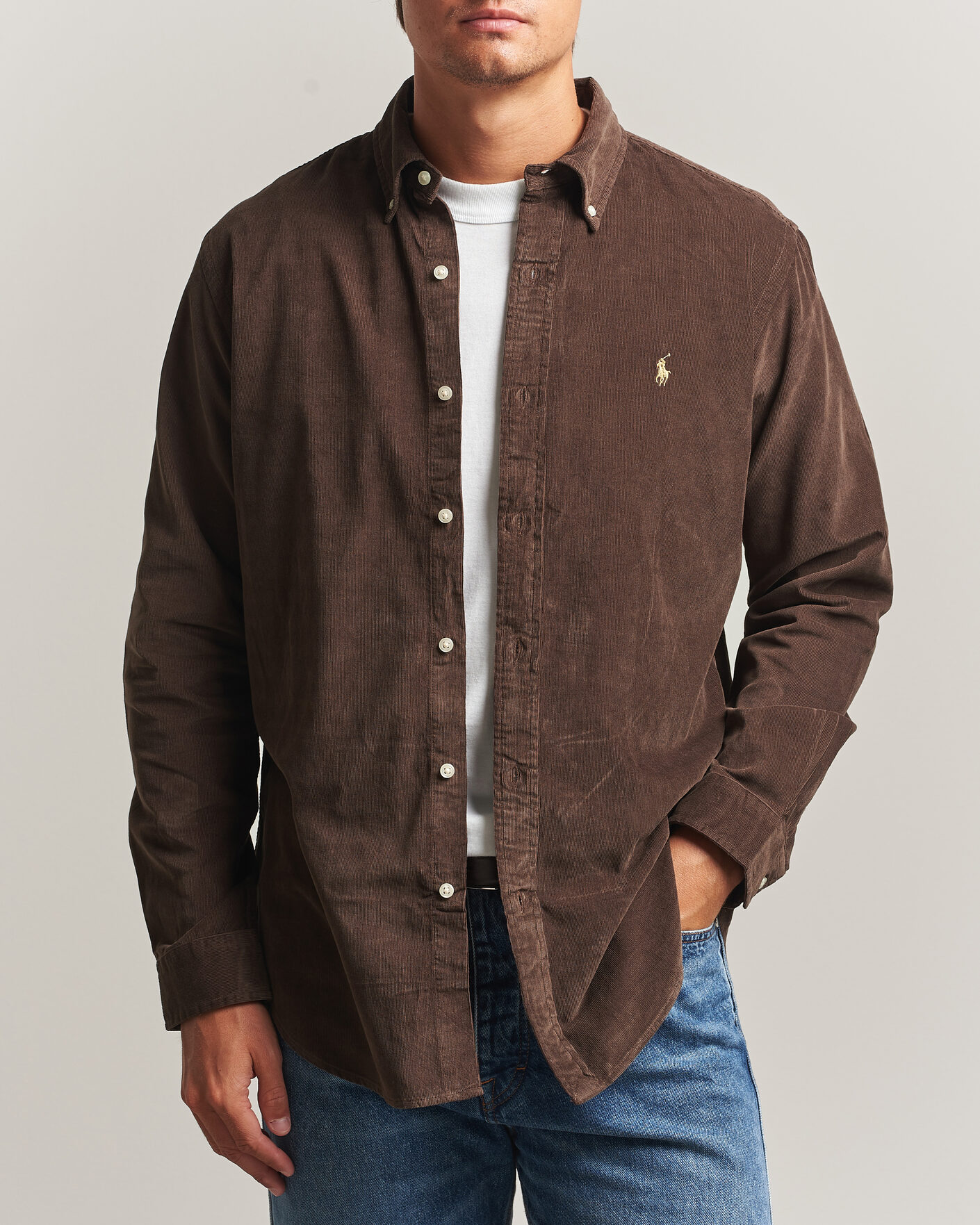 Heren | Overhemden | Polo Ralph Lauren | Custom Fit BD Corduroy Shirt Nutmeg Brown