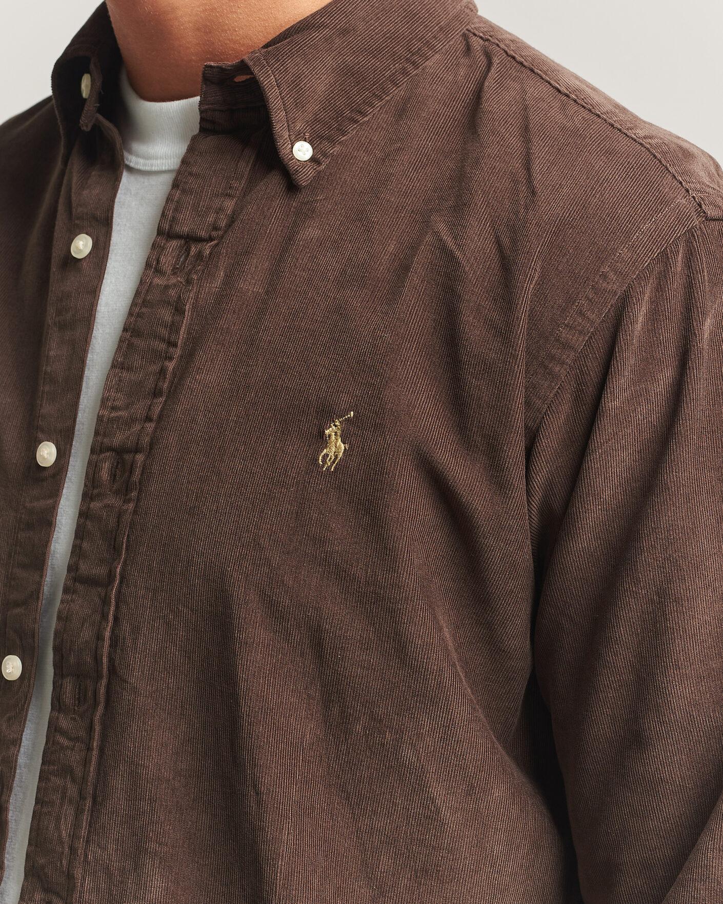 Heren | Overhemden | Polo Ralph Lauren | Custom Fit BD Corduroy Shirt Nutmeg Brown