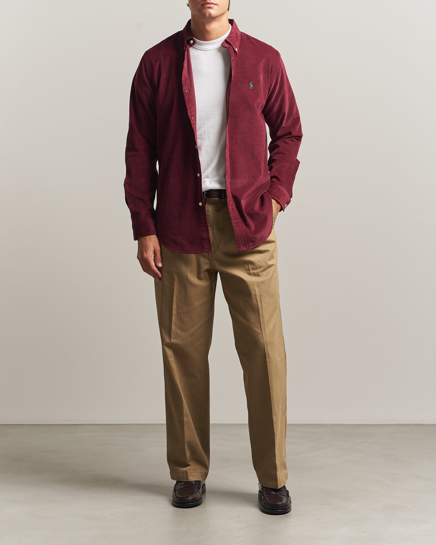 Heren | Overhemden | Polo Ralph Lauren | Custom Fit BD Corduroy Shirt Classic Wine